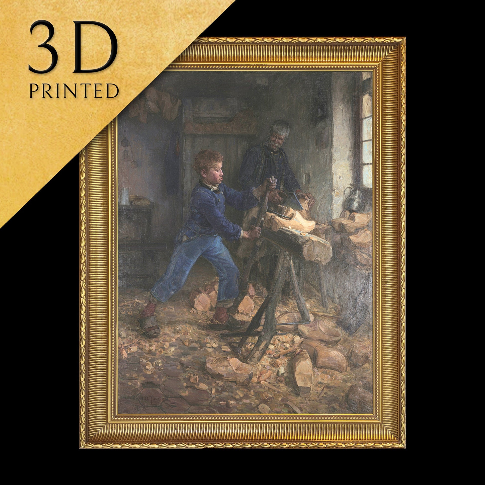 The Whistling Boy by Frank Duveneck, 3d Printed with texture and brush strokes looks like original oil painting.