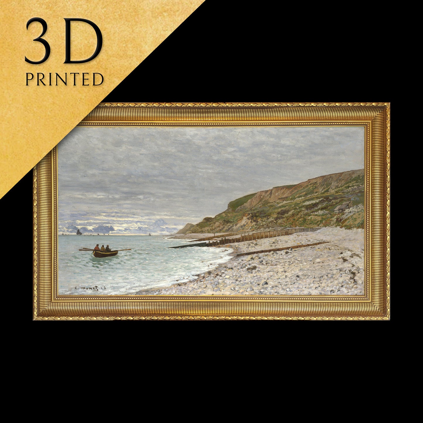 La Pointe de la Heve, Sainte Adresse by Claude Monet, 3d Printed with texture and brush strokes looks like original oil painting.