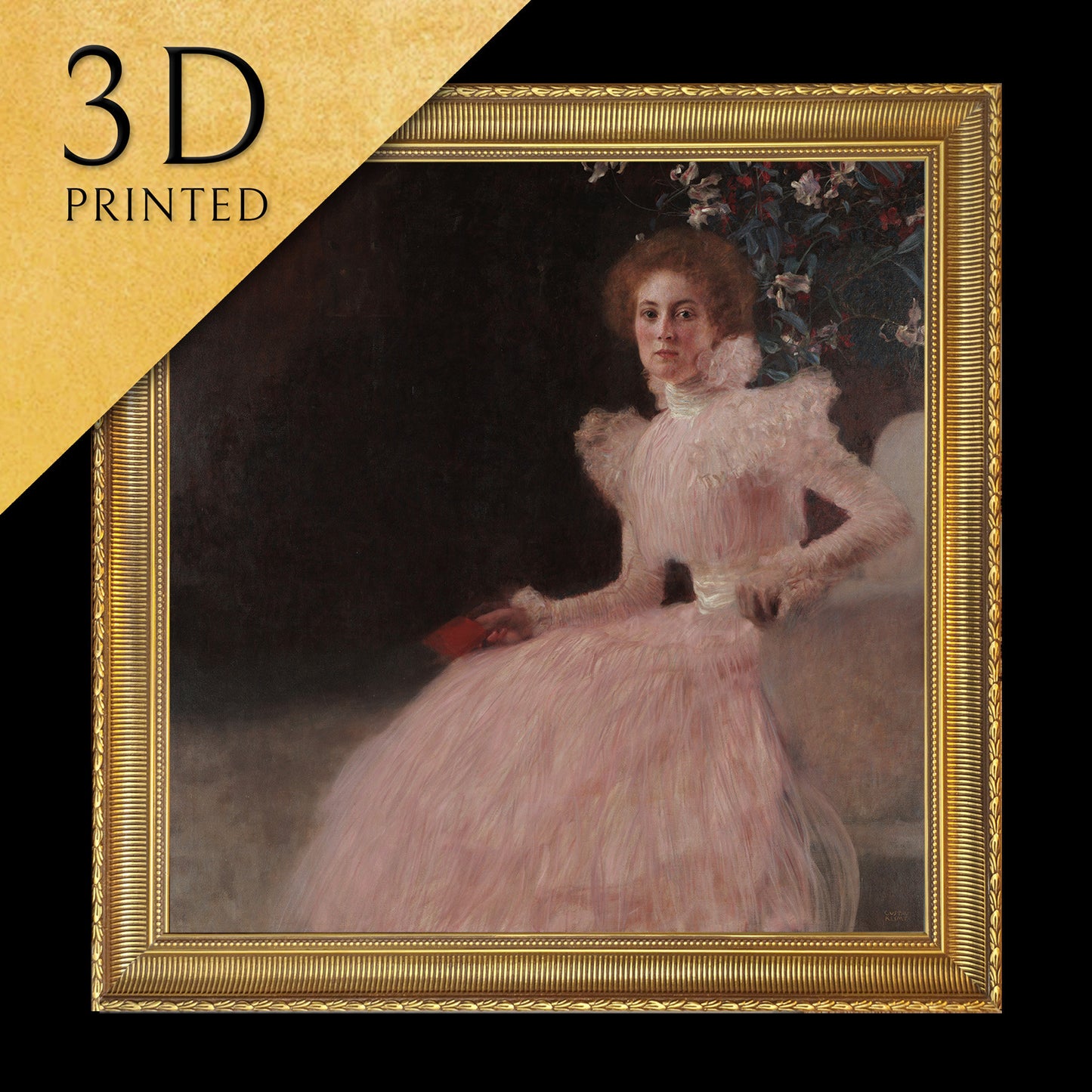 Sonja Knips by Gustav Klimt, 3d Printed with texture and brush strokes looks like original oil painting.