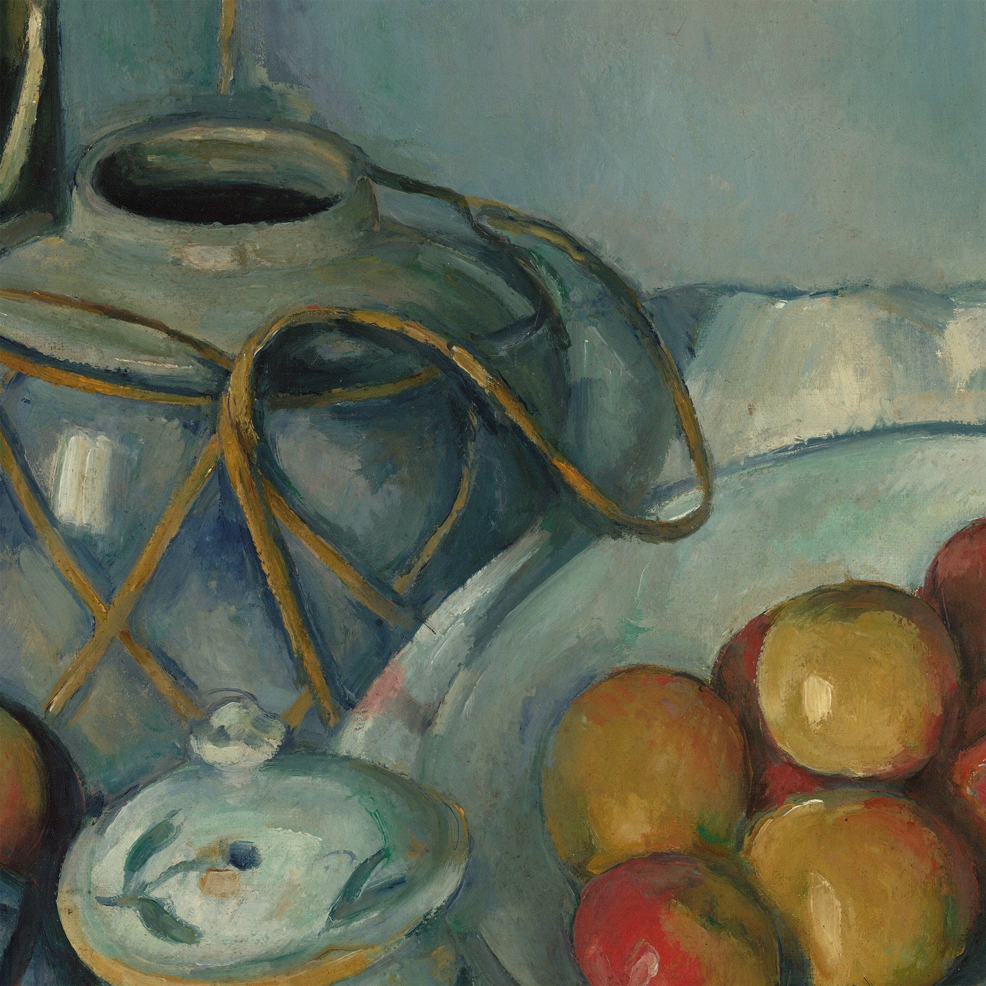 Still Life with Apples by Paul Cezanne, 3d Printed with texture and brush strokes looks like original oil painting