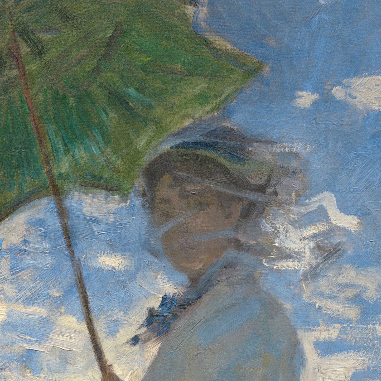 Woman with a Parasol by Claude Monet, 3d Printed with texture and brush strokes looks like original oil painting