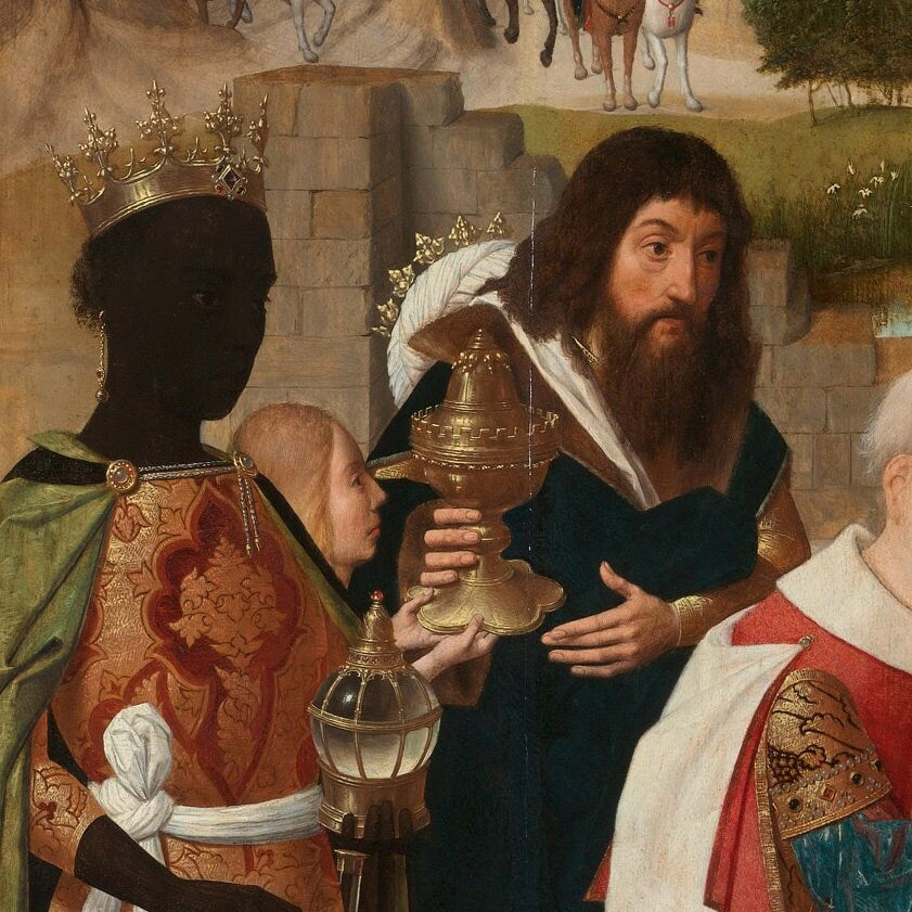 The Worship of the Kings by Geertgen tot Sint Jans, 3d Printed with texture and brush strokes looks like original oil painting