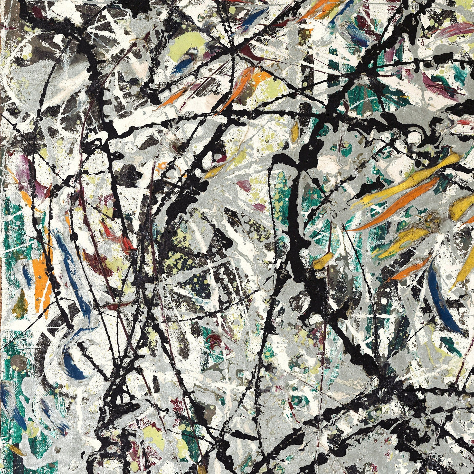 Jackson Pollock Watery Paths 3D Textured Print: Abstract Expressionism