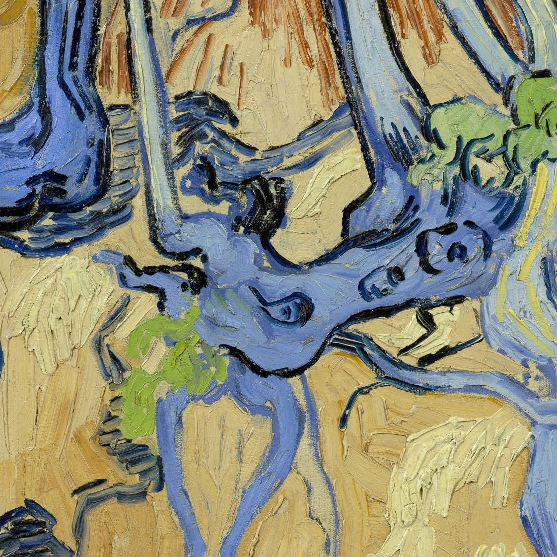 Van Gogh Tree Roots: 3D Textured Print, Looks Like Original Oil Painting