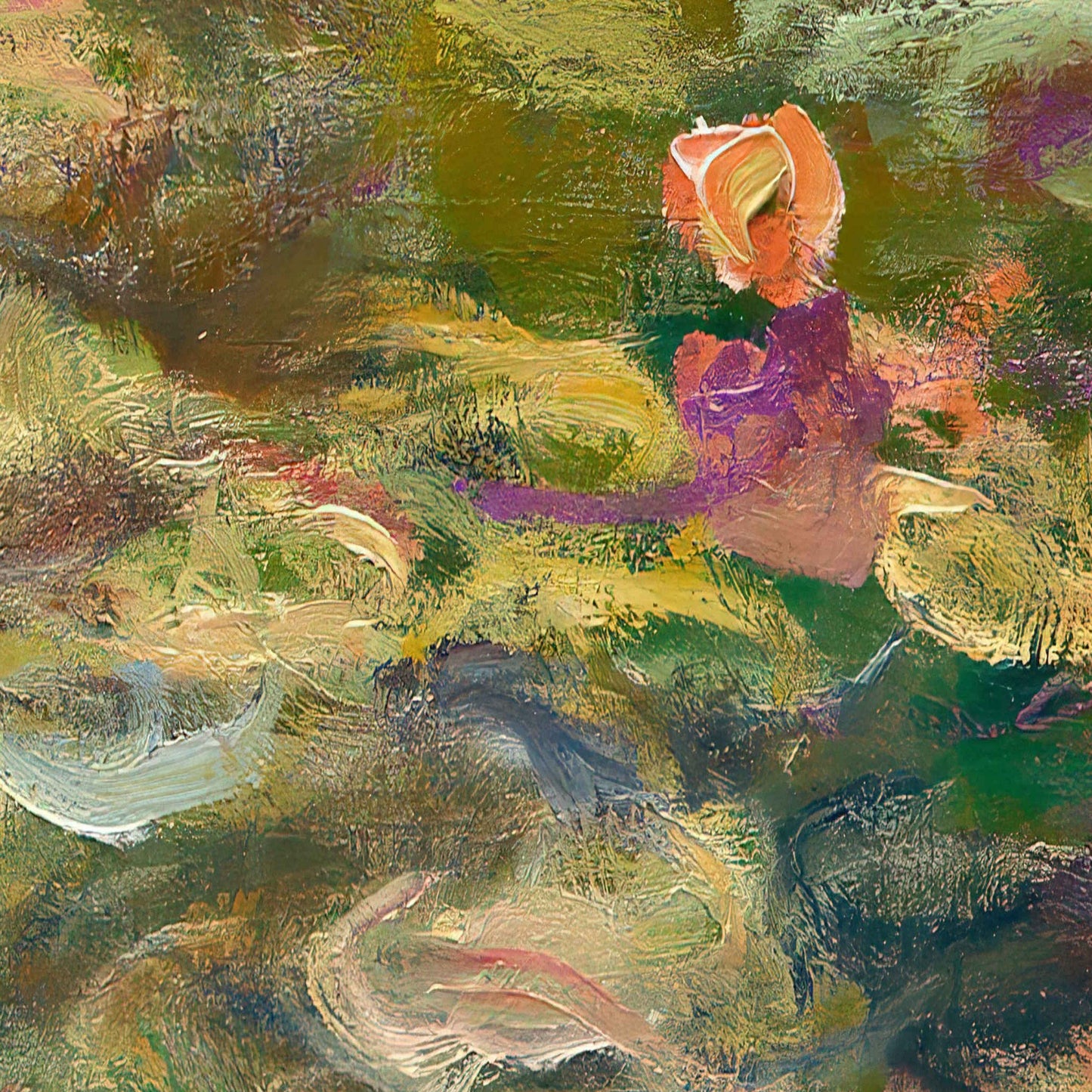 Claude Monet Water Lilies: 3D Textured Impressionist Print