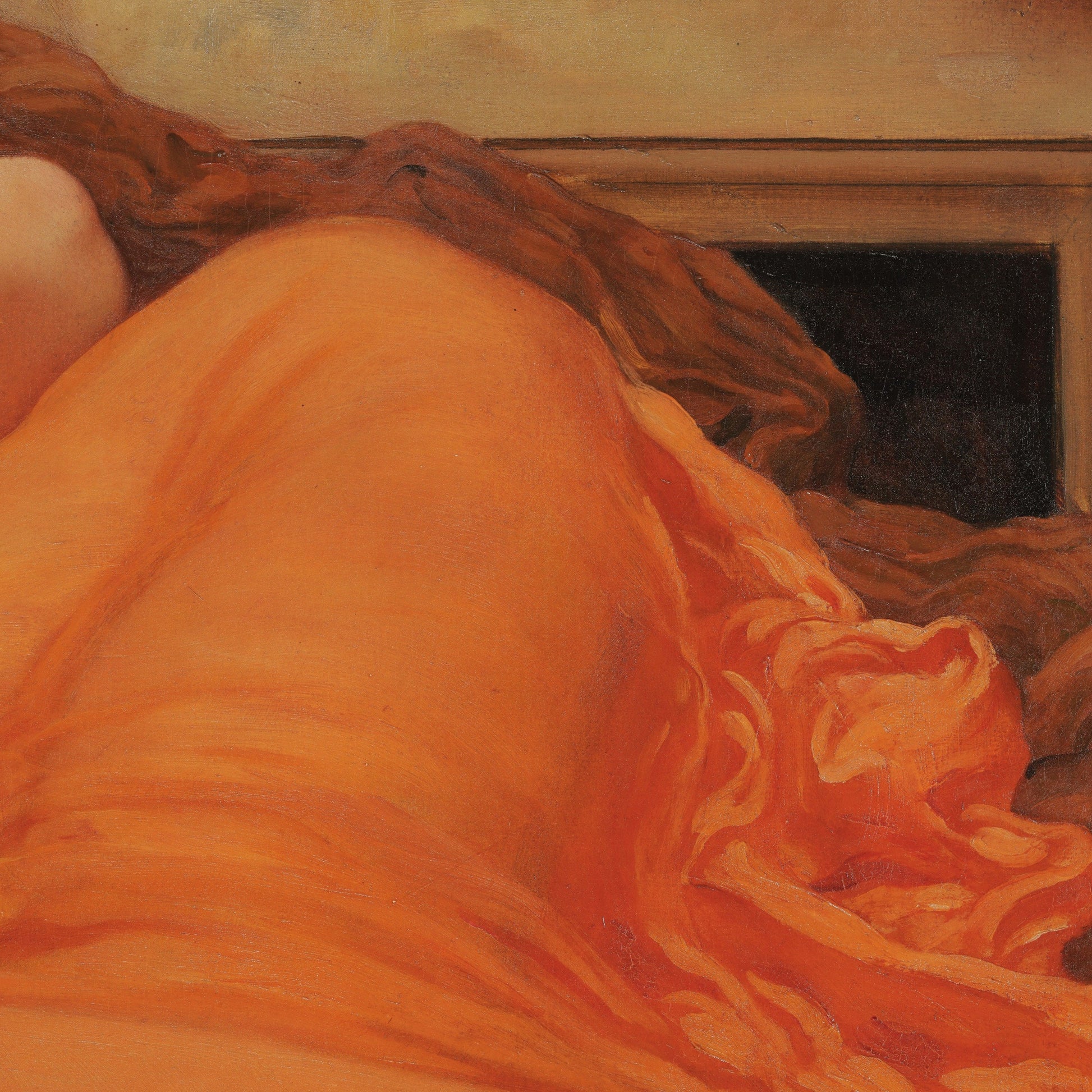 Flaming June 3D Print: Frederic Leighton Textured Oil Painting Reproduction
