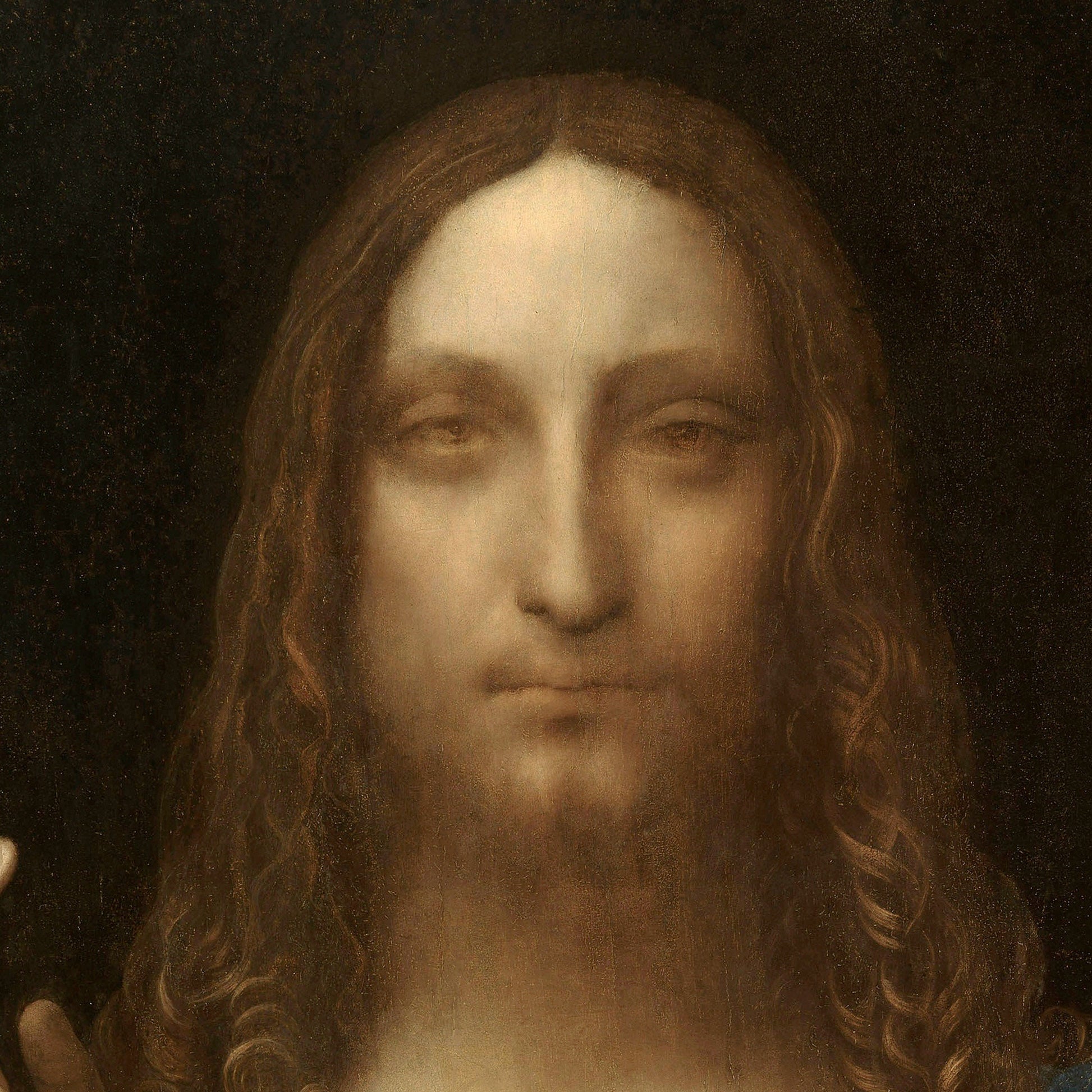 Salvator Mundi by Leonardo Da Vinci, 3d Printed with texture and brush strokes looks like original oil painting