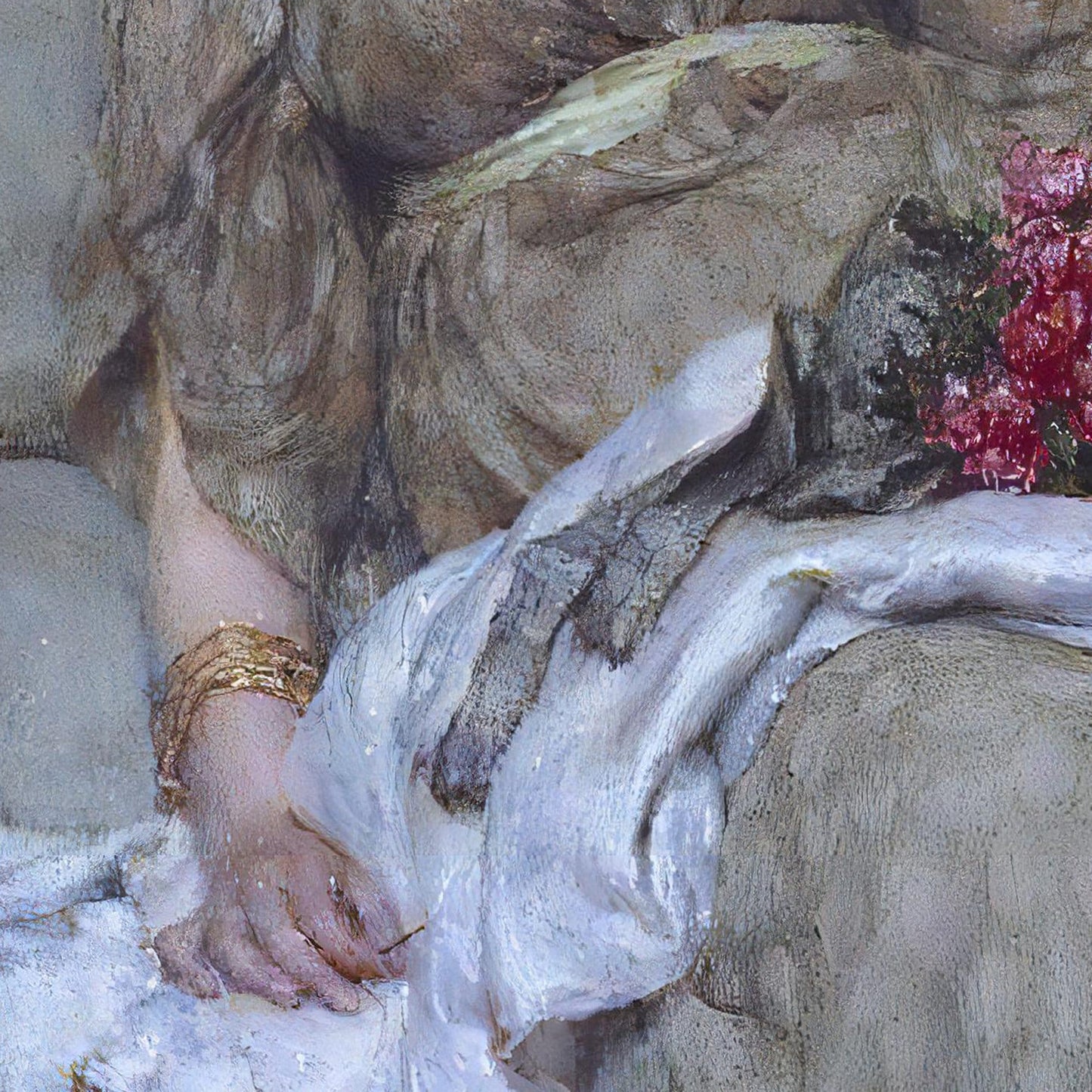 Lawrence Alma Tadema 3D Print: A Silent Greeting, Textured Oil Painting Replica