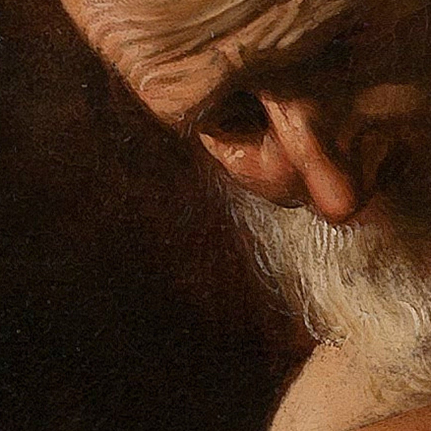 St Jerome Meditating by Caravaggio, 3d Printed with texture and brush strokes looks like original oil painting