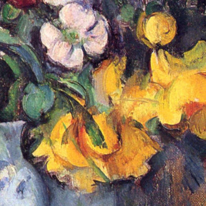 Cezanne Flowers in a Vase 3D Print: Textured Still Life Art