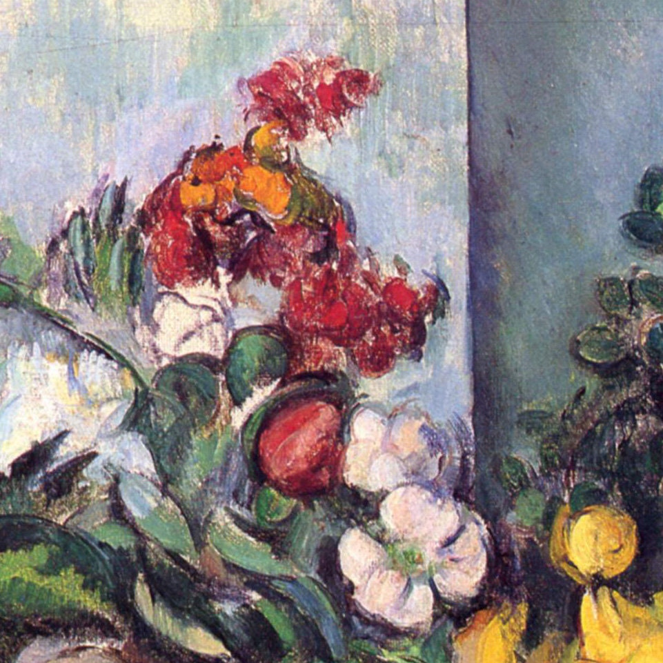 Cezanne Flowers in a Vase 3D Print: Textured Still Life Art