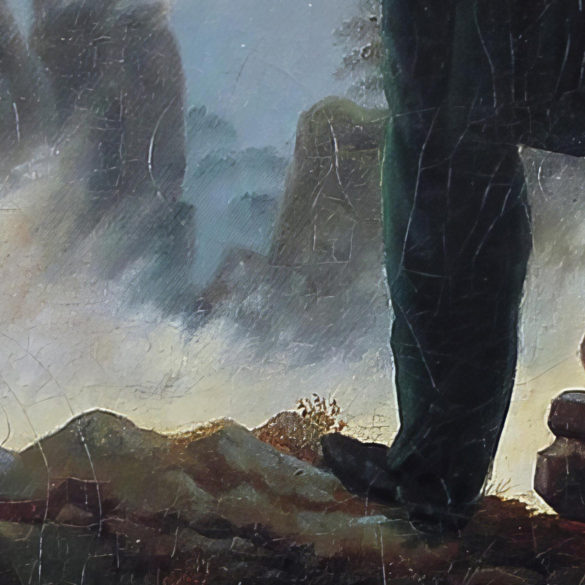Wanderer Above the Sea 3D Print: Caspar David Friedrich Textured Art