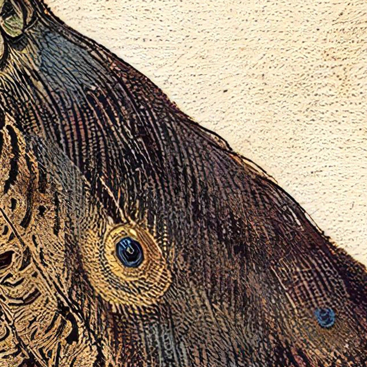 Peacock by Albrecht Dürer, 3d Printed with texture and brush strokes looks like original oil painting