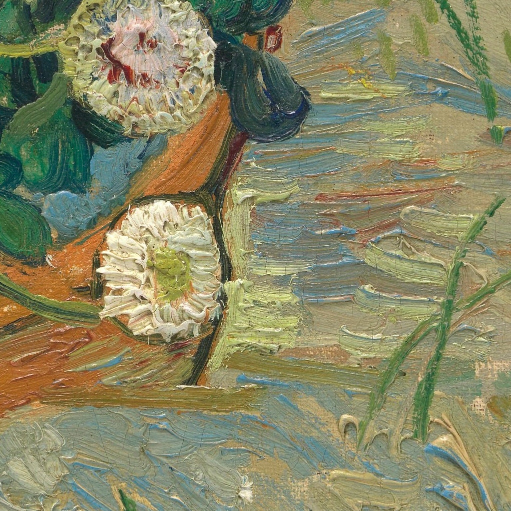 Daisies, Arles by Vincent Van Gogh, 3d Printed with texture and brush strokes looks like original oil painting