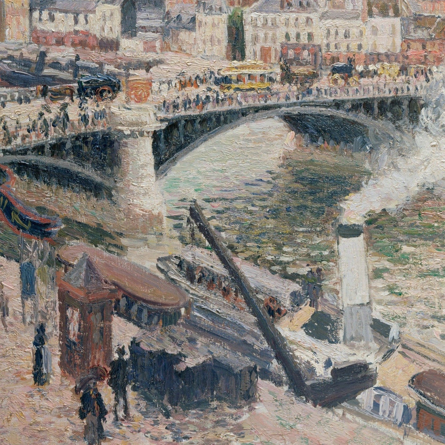 Pissarro Rouen Print: 3D Textured Impressionist Painting