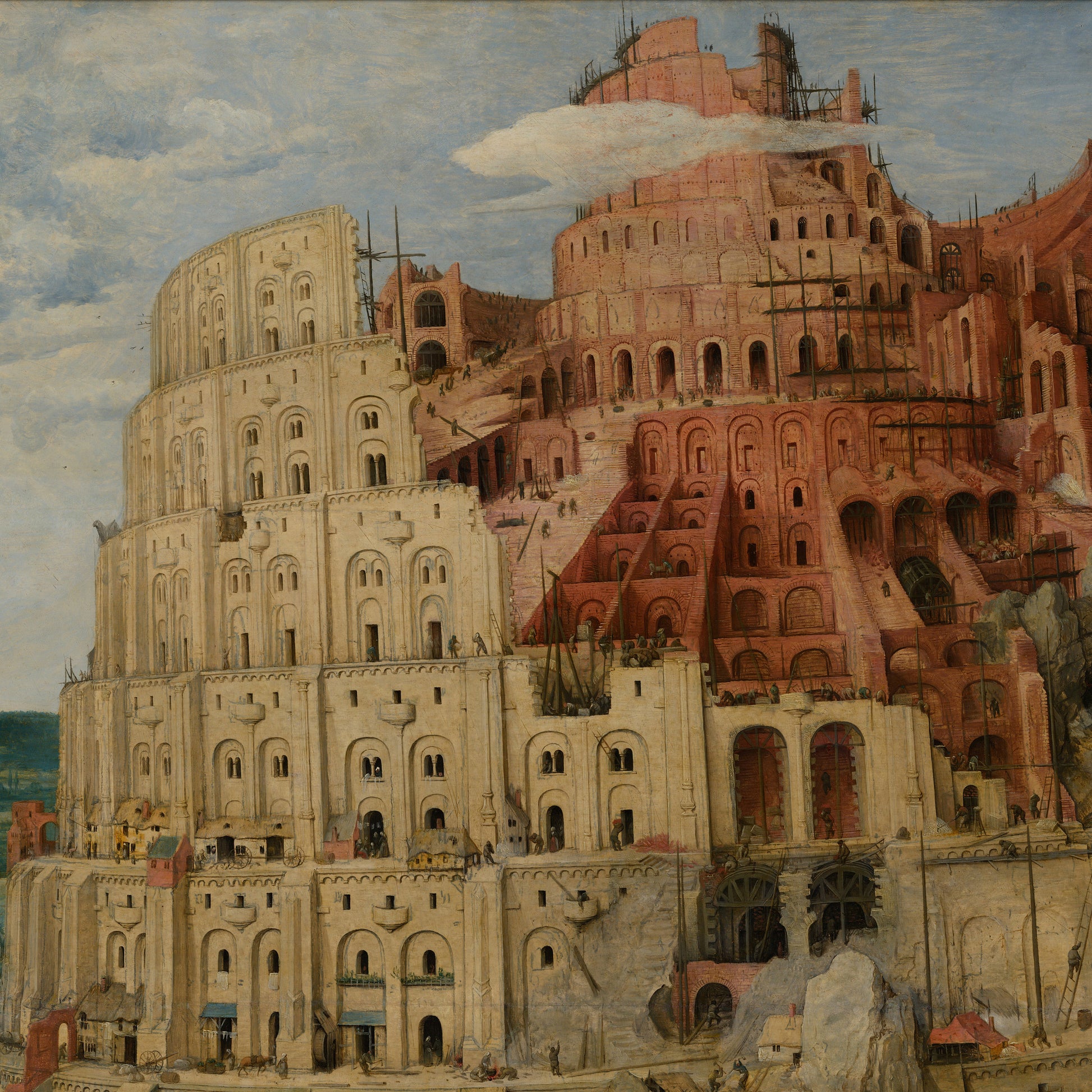 The Tower of Babel by Pieter Bruegel, 3d Printed with texture and brush strokes looks like original oil painting