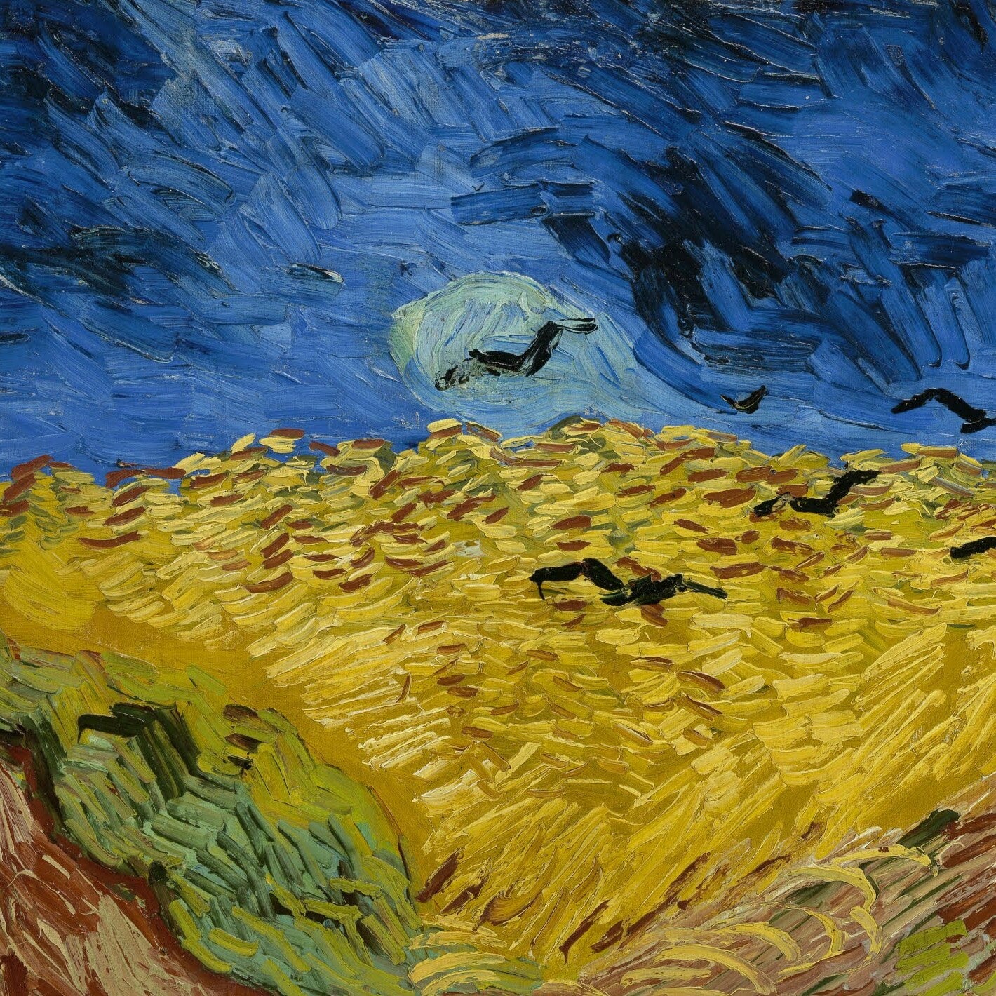 Crows by Vincent Van Gogh, 3d Printed with texture and brush strokes looks like original oil-painting