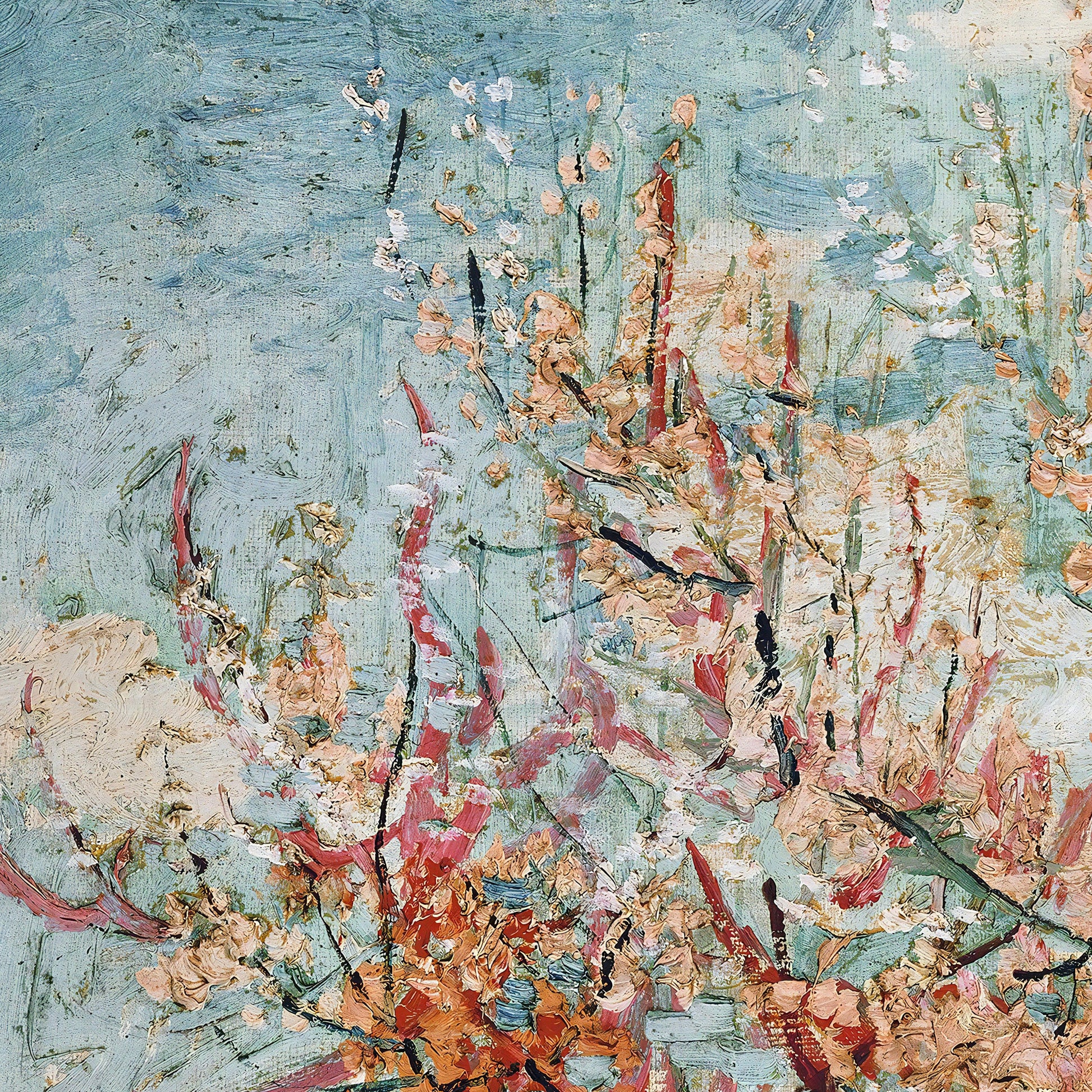 Pink Peach Trees by Vincent Van Gogh, 3d Printed with texture and brush strokes looks like original oil-painting