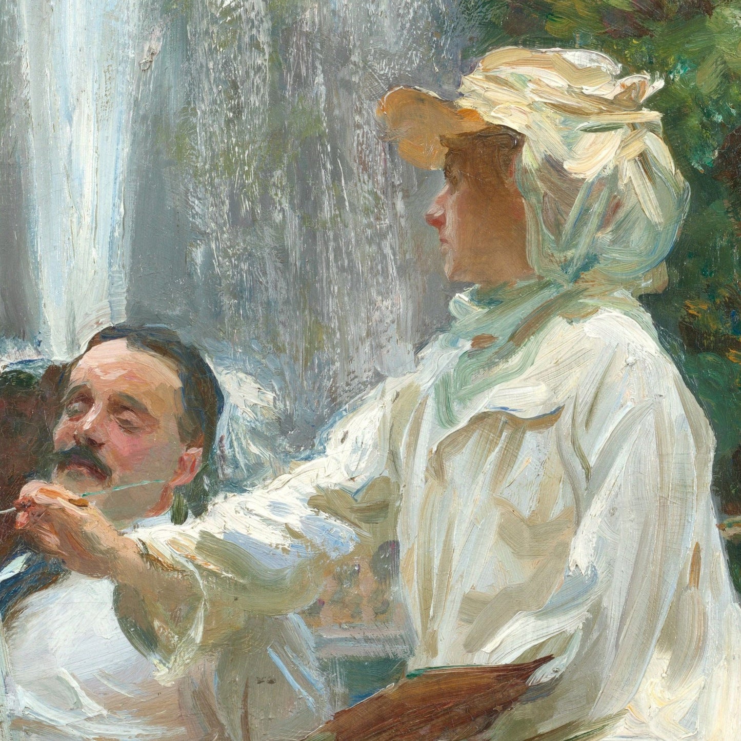 The Fountain by John Singer Sargent, 3d Printed with texture and brush strokes looks like original oil painting