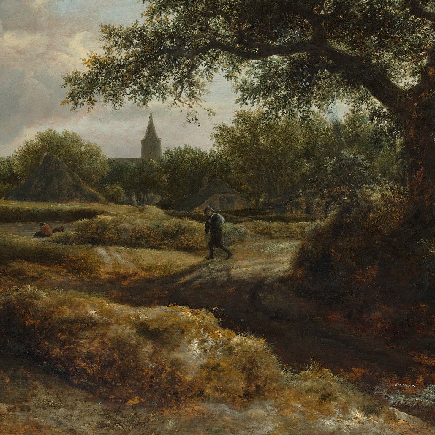 Jacob Van Ruisdael: Village Landscape, 3D Textured Print