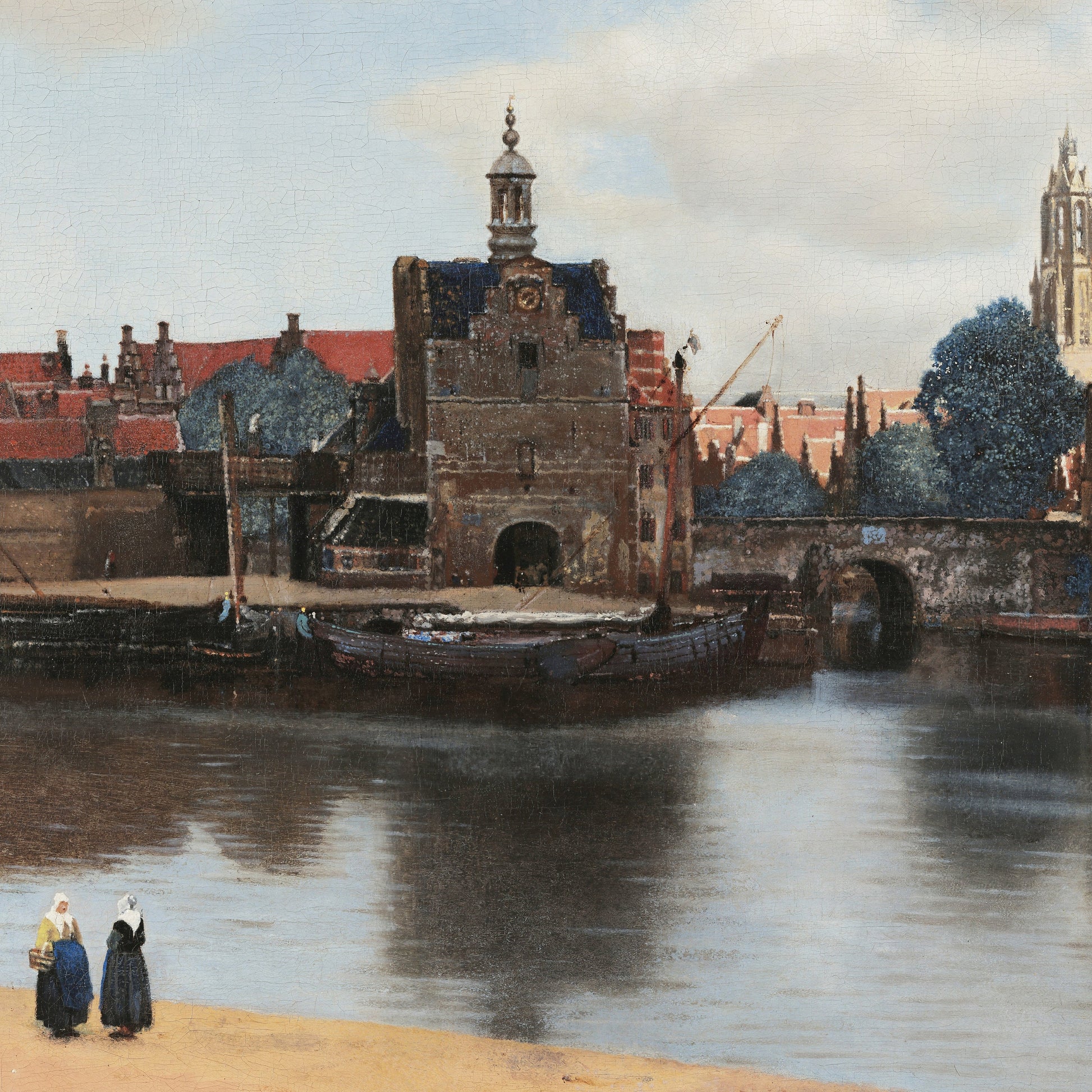 View of Delft by Johannes Vermeer, 3d Printed with texture and brush strokes looks like original oil painting, famous work print