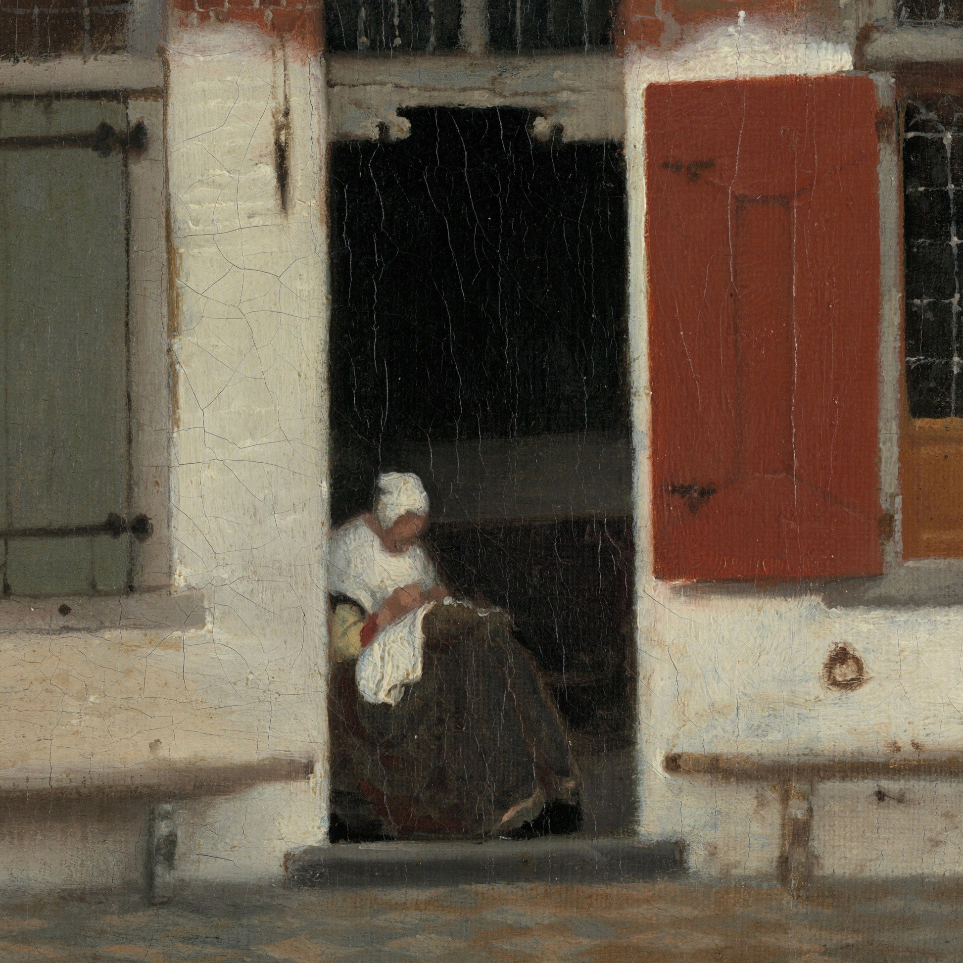 The Little Street by Johannes Vermeer, 3d Printed with texture and brush strokes looks like original oil painting