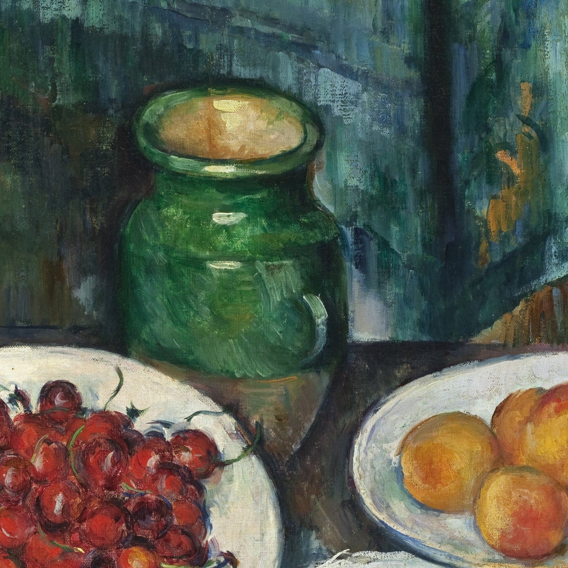 Cezanne Cherries and Peaches Still Life: 3D Textured Print