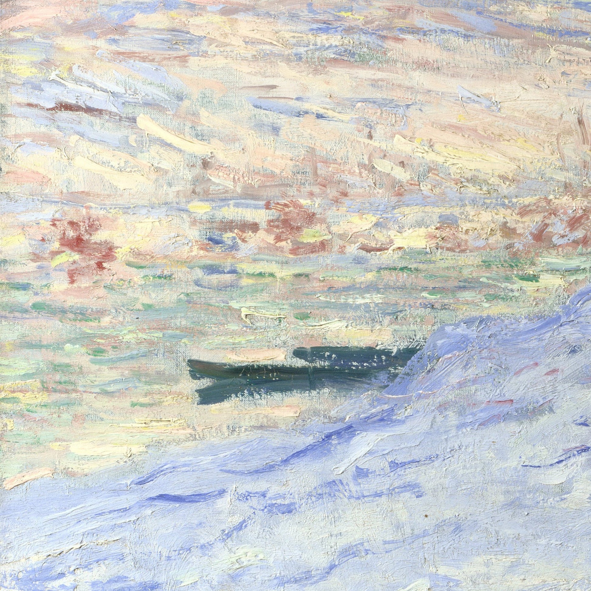 Lavacourt Under Snow by Claude Monet, 3d Printed with texture and brush strokes looks like original oil painting