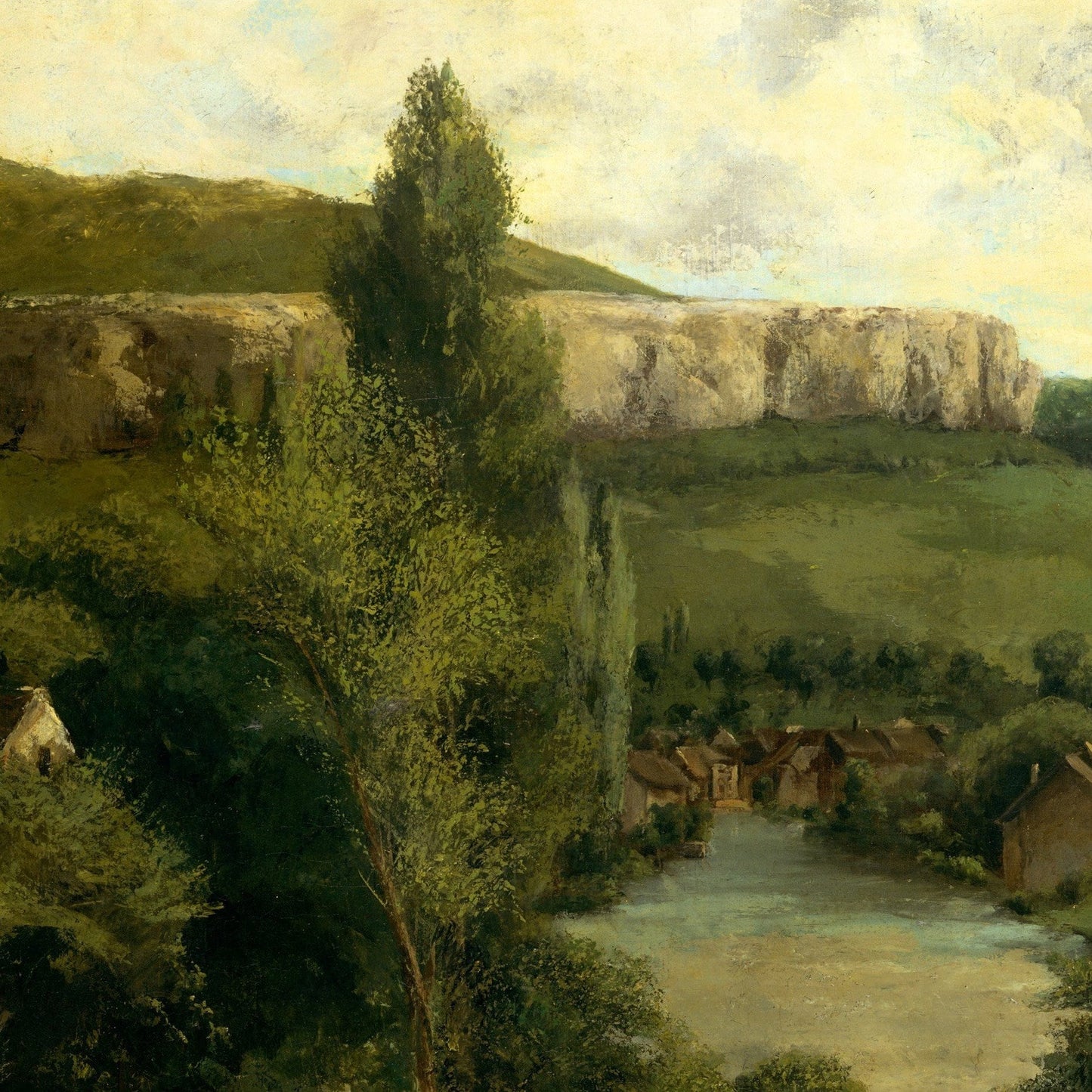 View of Ornans by Gustave Courbet, 3d Printed with texture and brush strokes looks like original oil painting