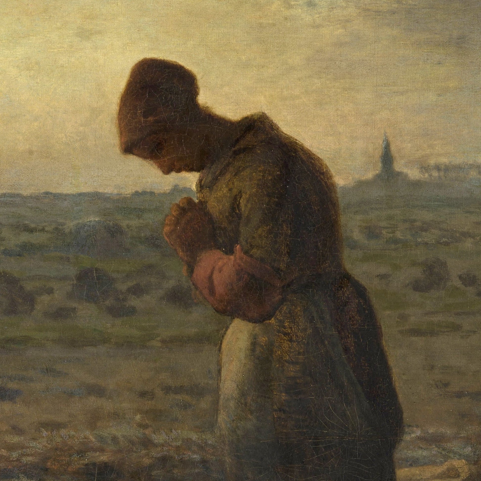 The Angelus by Jean François Millet, 3d Printed with texture and brush strokes looks like original oil painting