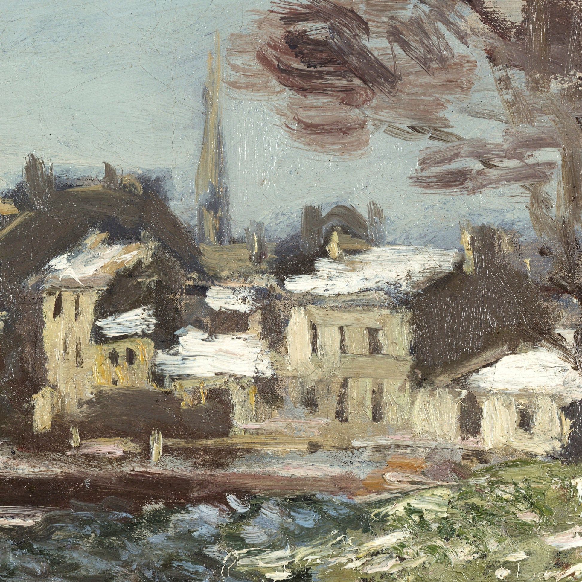 Monet Snow at Argenteuil 3D Print: Textured Impressionist Painting