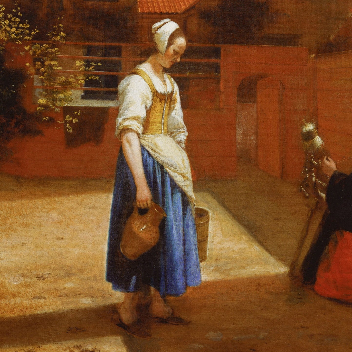 Pieter de Hooch Print: Courtyard in Delft, 3D Textured Art