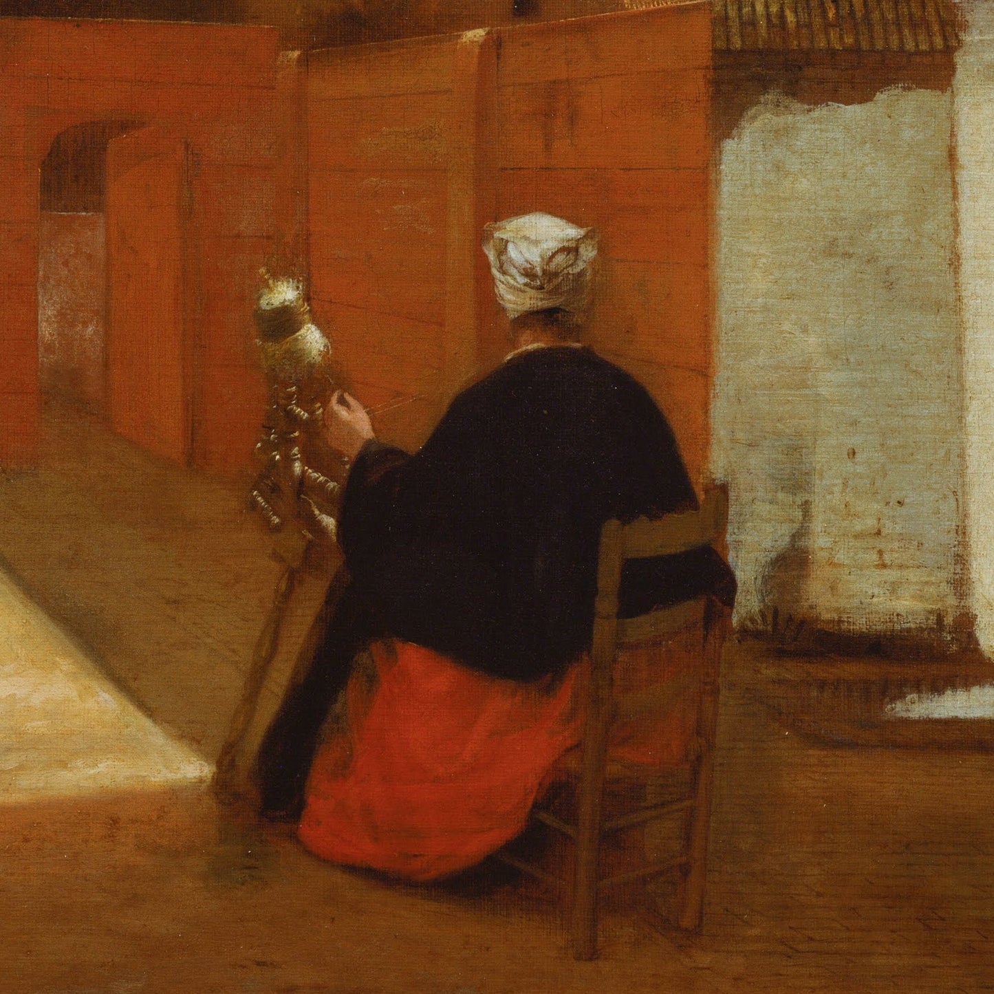 Pieter de Hooch Print: Courtyard in Delft, 3D Textured Art