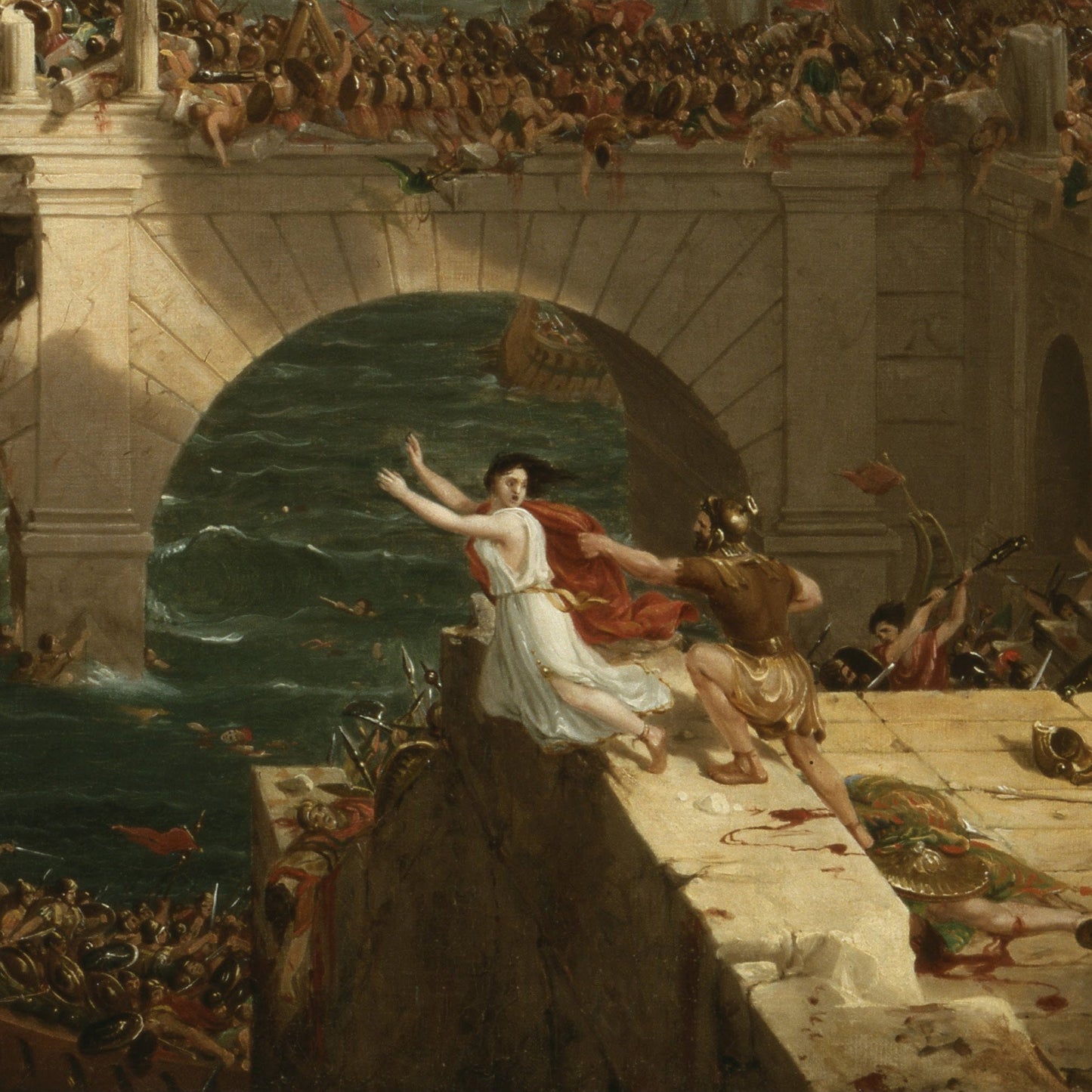Thomas Cole 'Destruction' 3D Print: Textured Oil Painting Reproduction