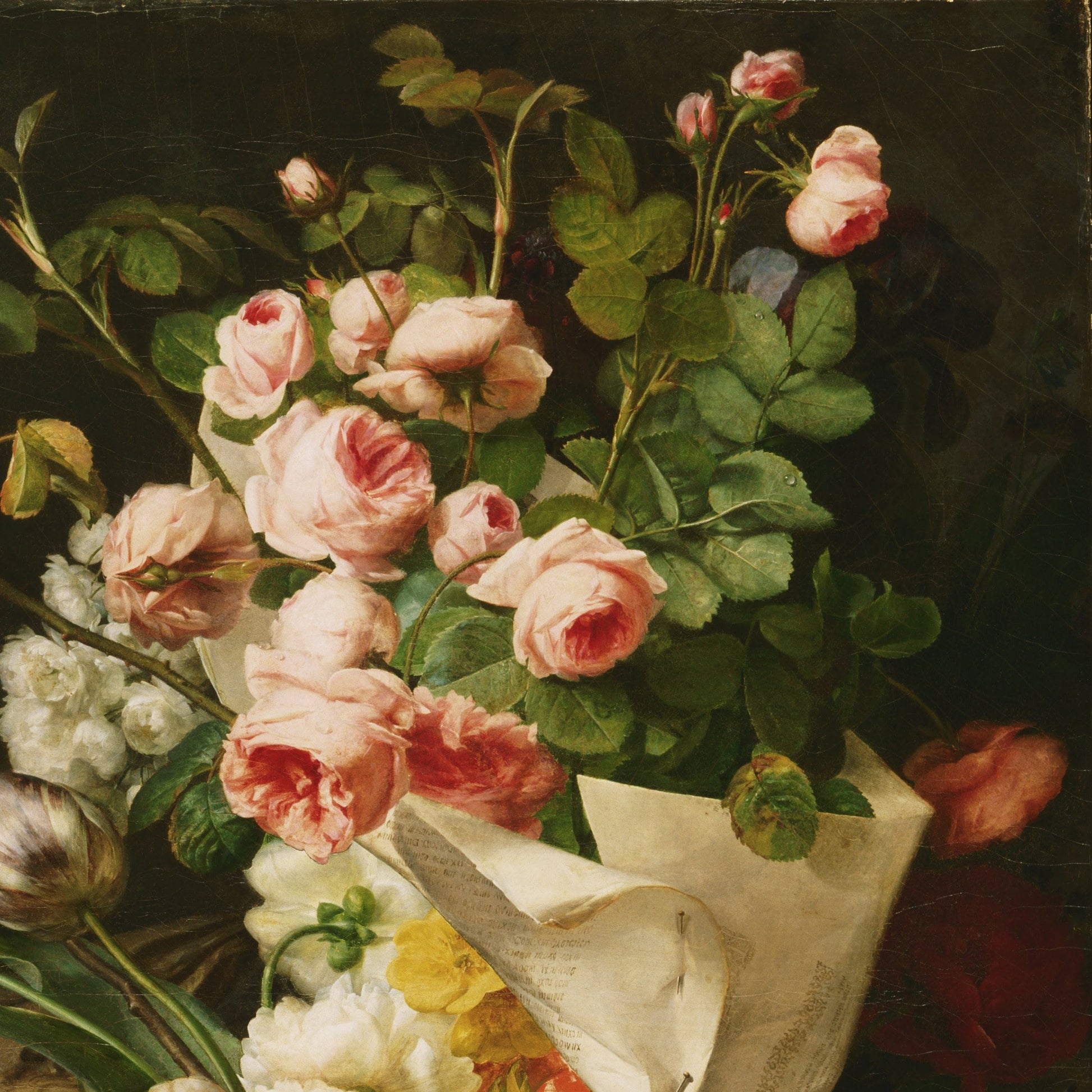 Antoine Berjon Still Life with Flowers: 3D Textured Print