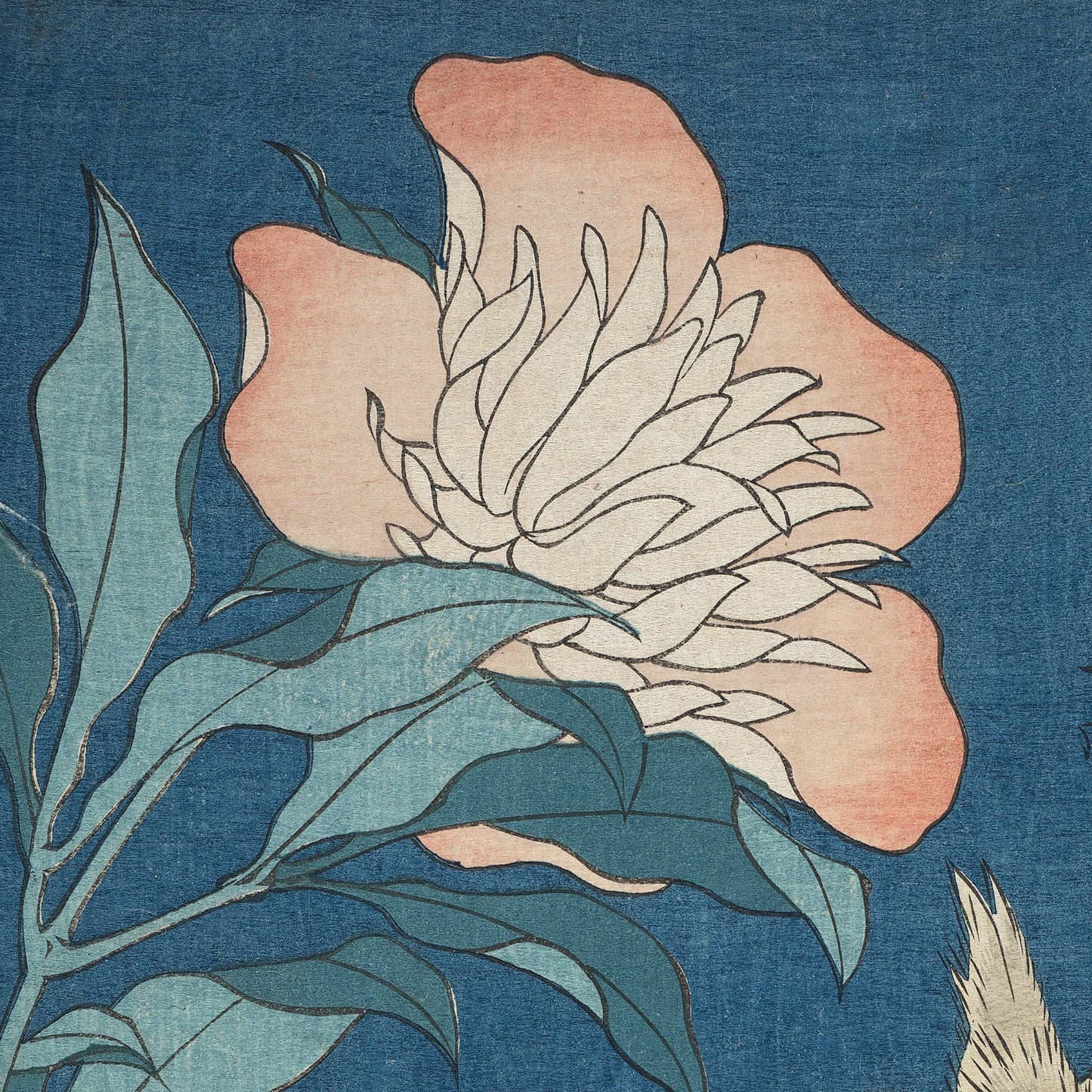 Peonies and Canary by Hokusai, 3d Printed with texture and brush strokes looks like original oil painting.