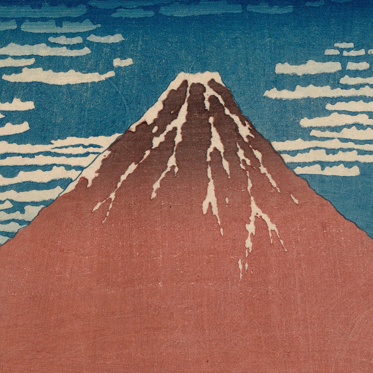 Hokusai - Fine Wind, Clear Weather - 3D Printed Textured Art