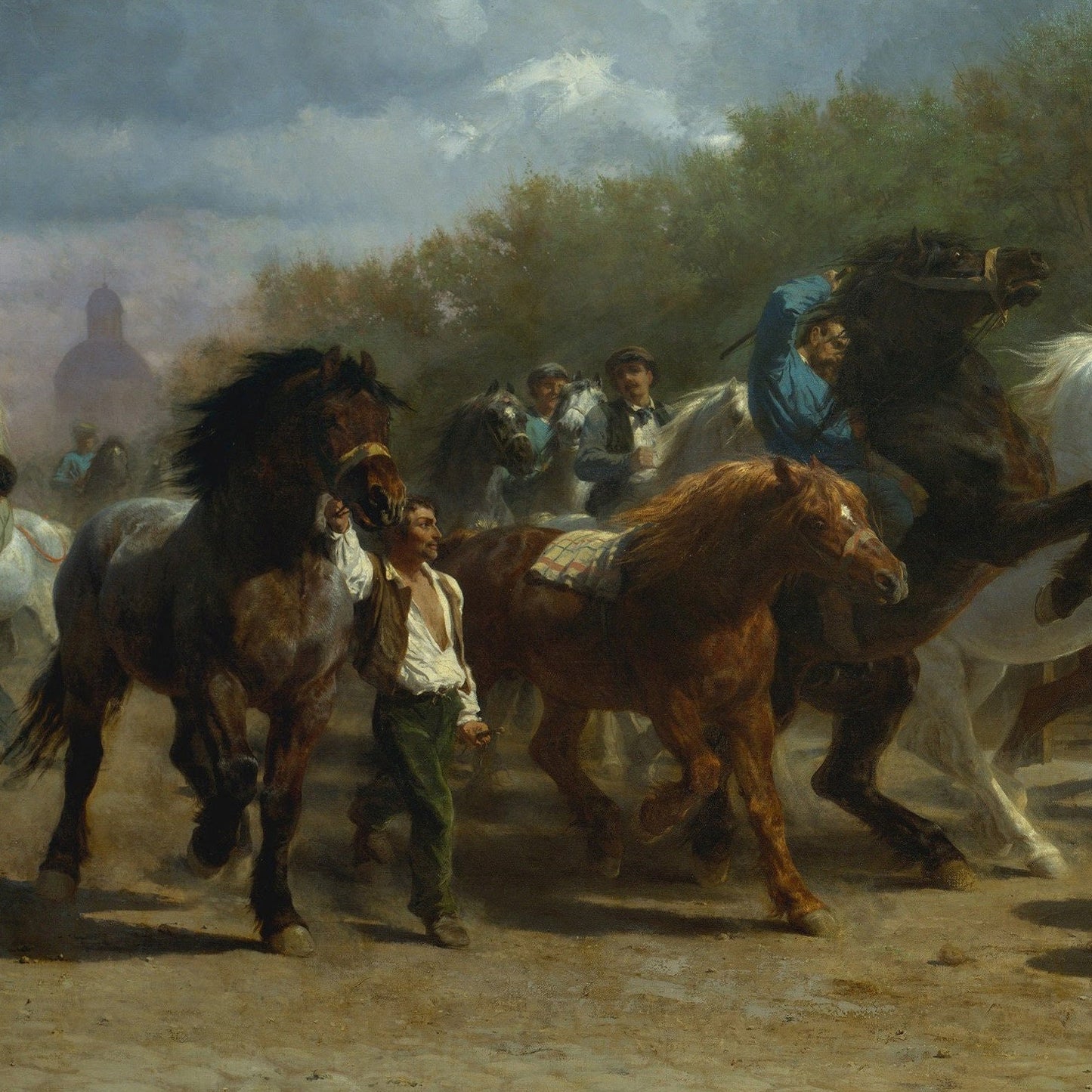 The Horse Fair 3D Print by Rosa Bonheur: Textured Oil Painting Replica
