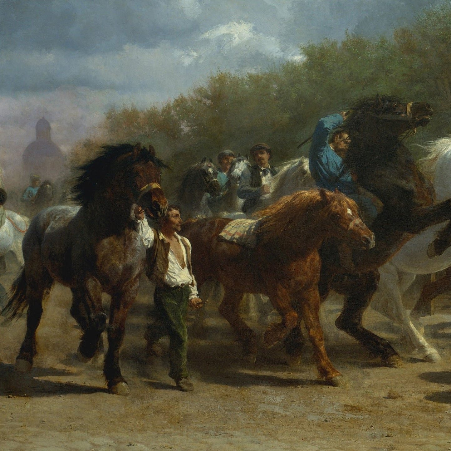 The Horse Fair by Rosa Bonheur, 3d Printed with texture and brush strokes looks like original oil painting.