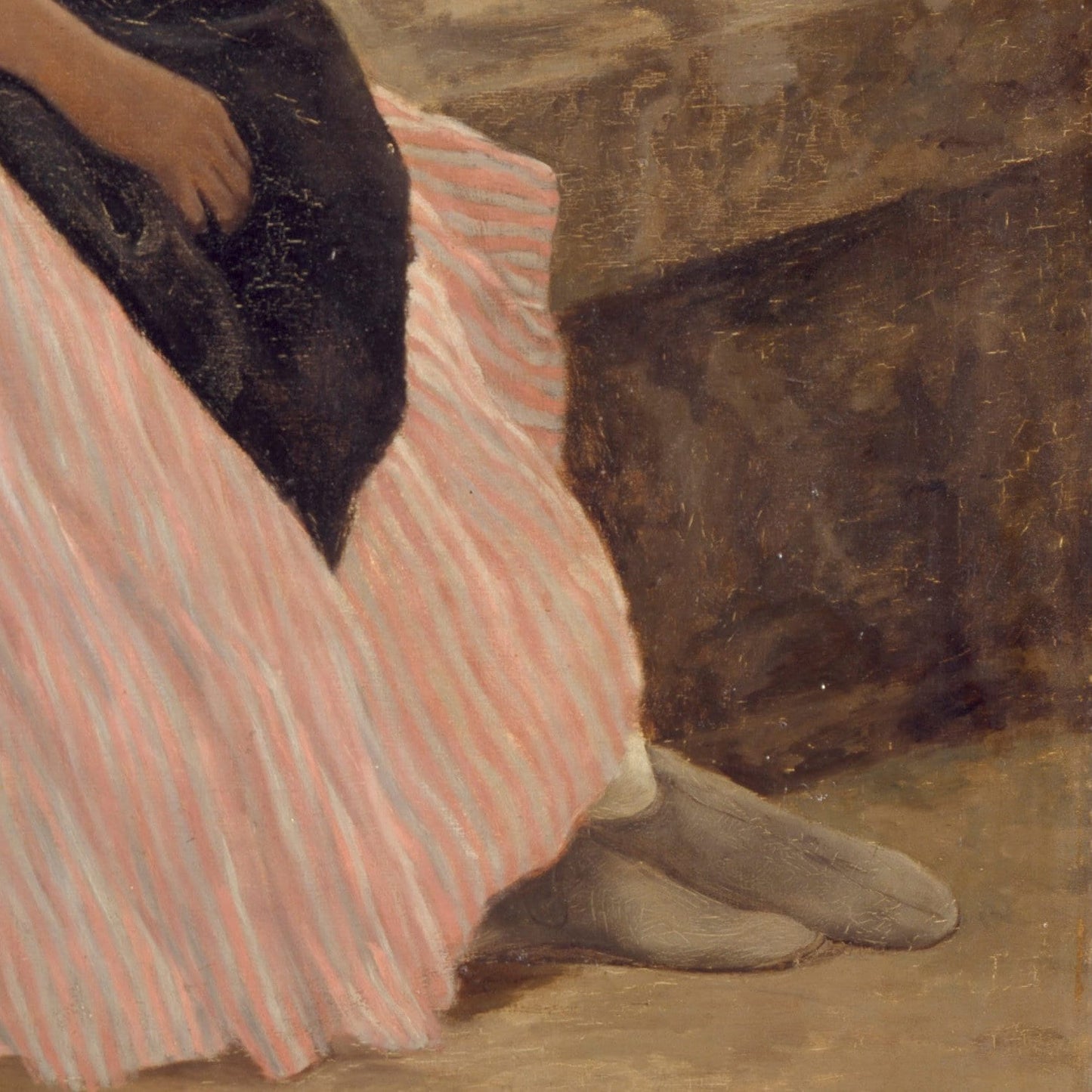 The Pink Dress by Frederic Bazille: 3D Printed Textured Oil Painting