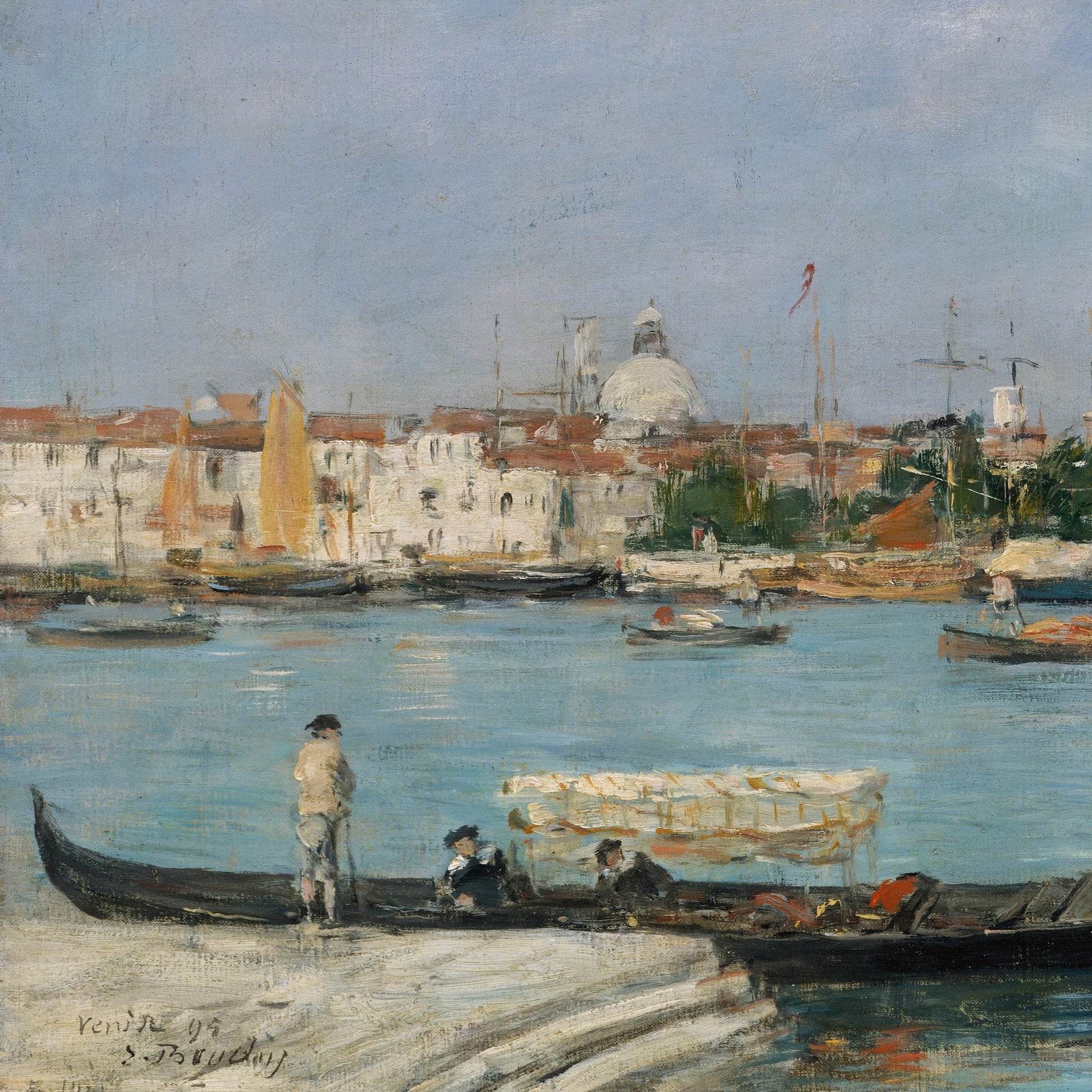 Venice Painting: Santa Maria della Salute by Eugene Boudin, 3D Printed Texture