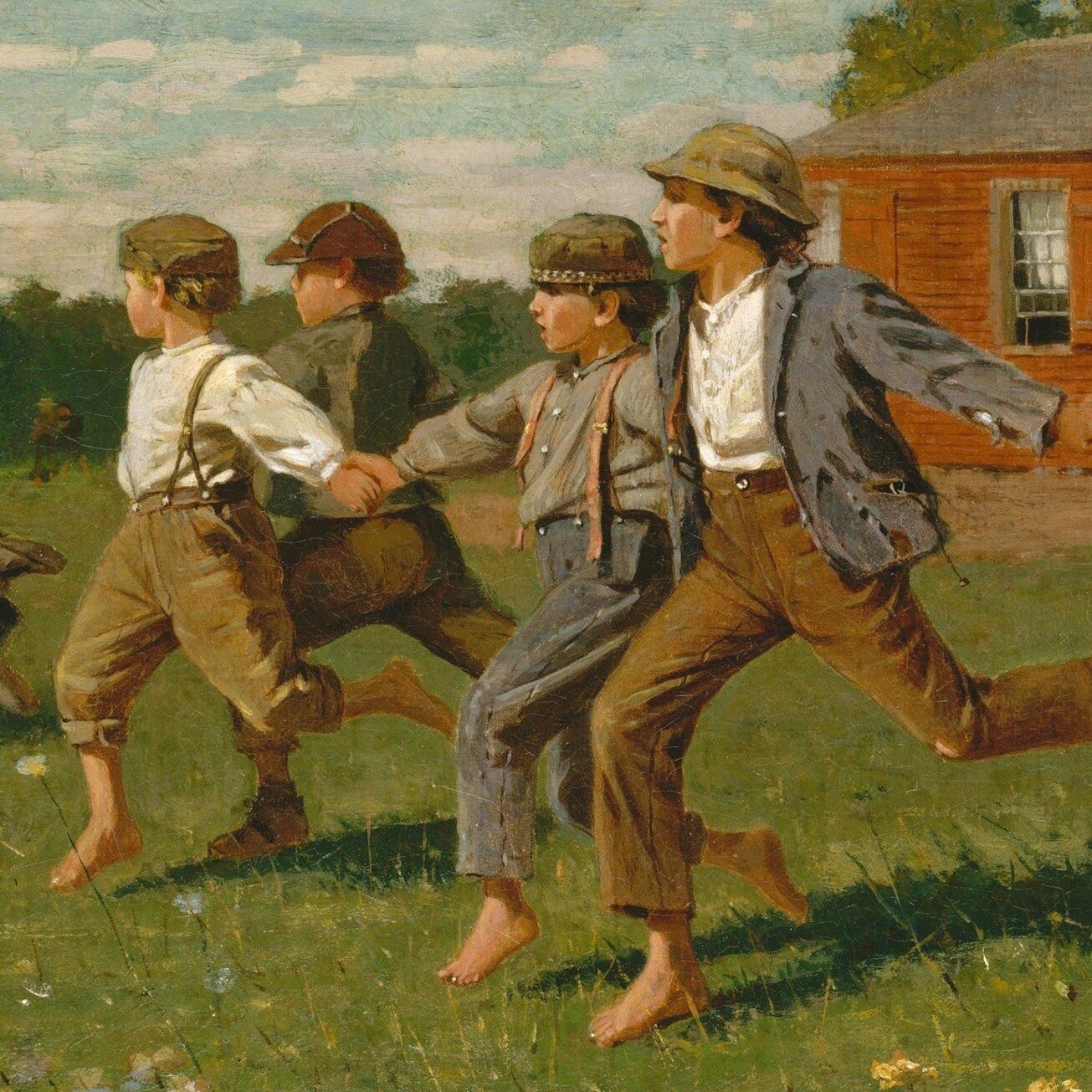 Winslow Homer Snap the Whip 3D Print, Textured Brushstrokes