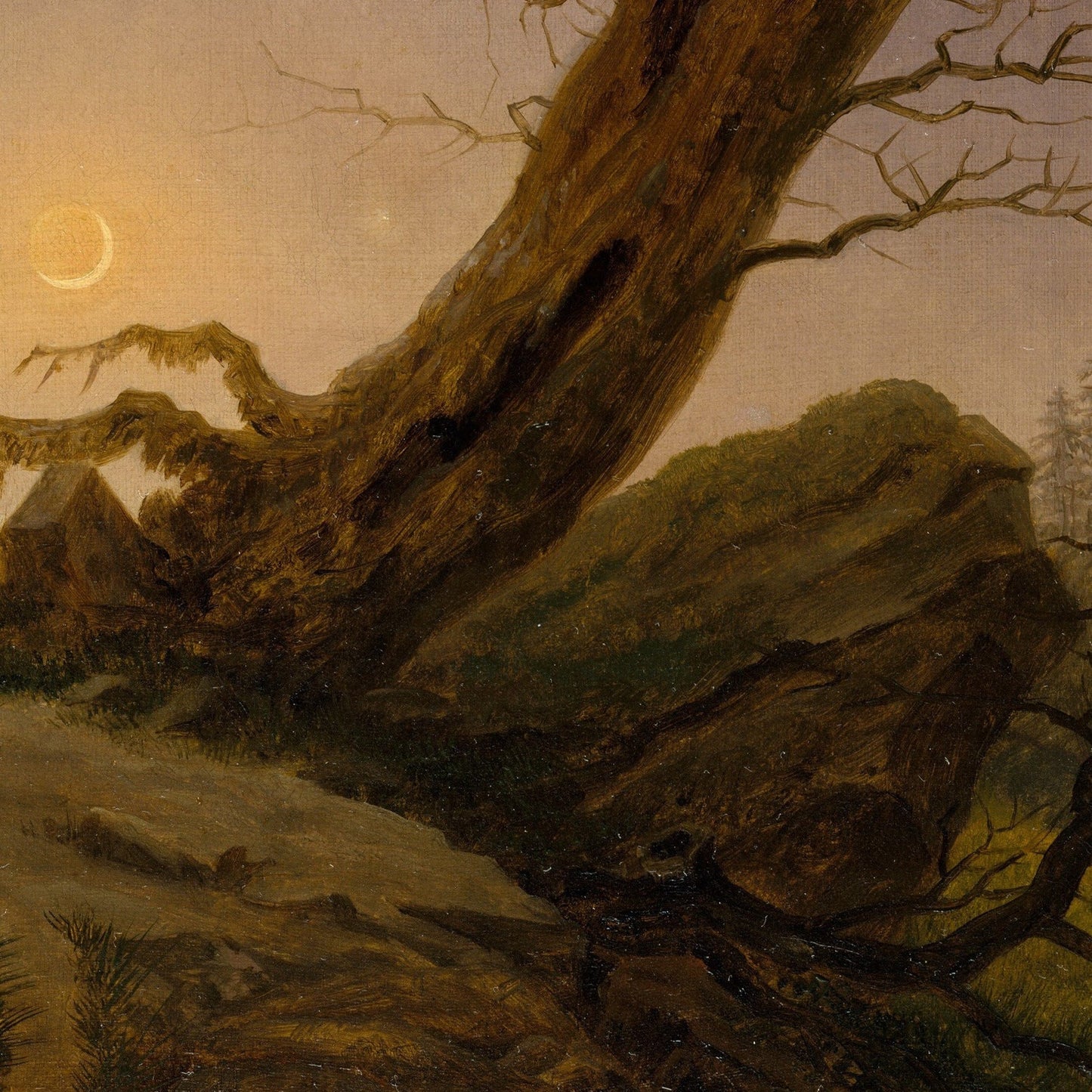 Two Men Contemplating 3D Print by Caspar David Friedrich