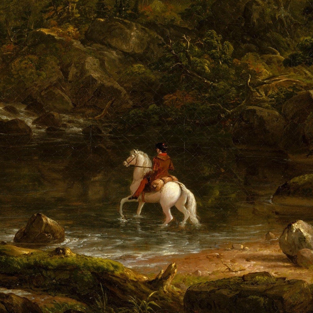 Thomas Cole - The Mountain Ford 3D Textured Print