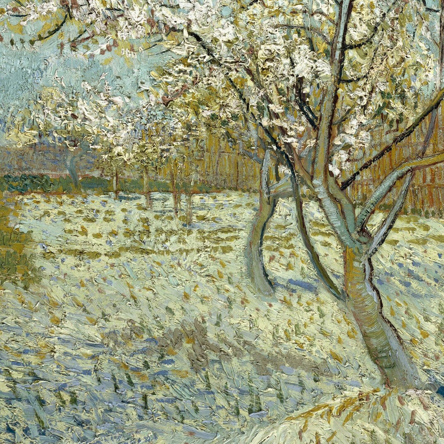 Van Gogh Peach Tree Print: 3D Textured Oil Painting Reproduction