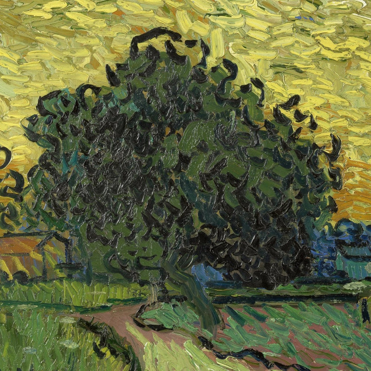 Van Gogh Landscape at Twilight: 3D Textured Print