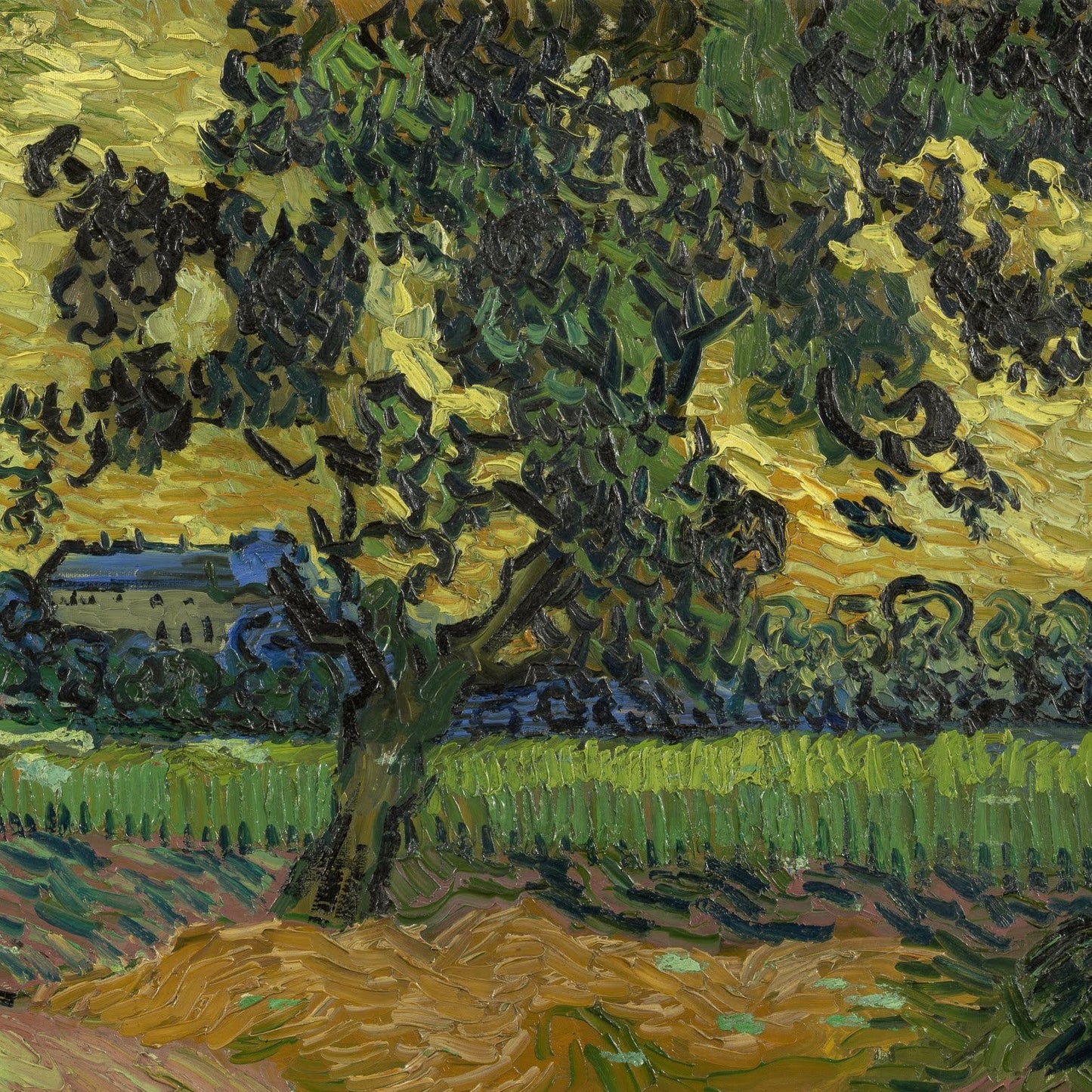 Van Gogh Landscape at Twilight: 3D Textured Print