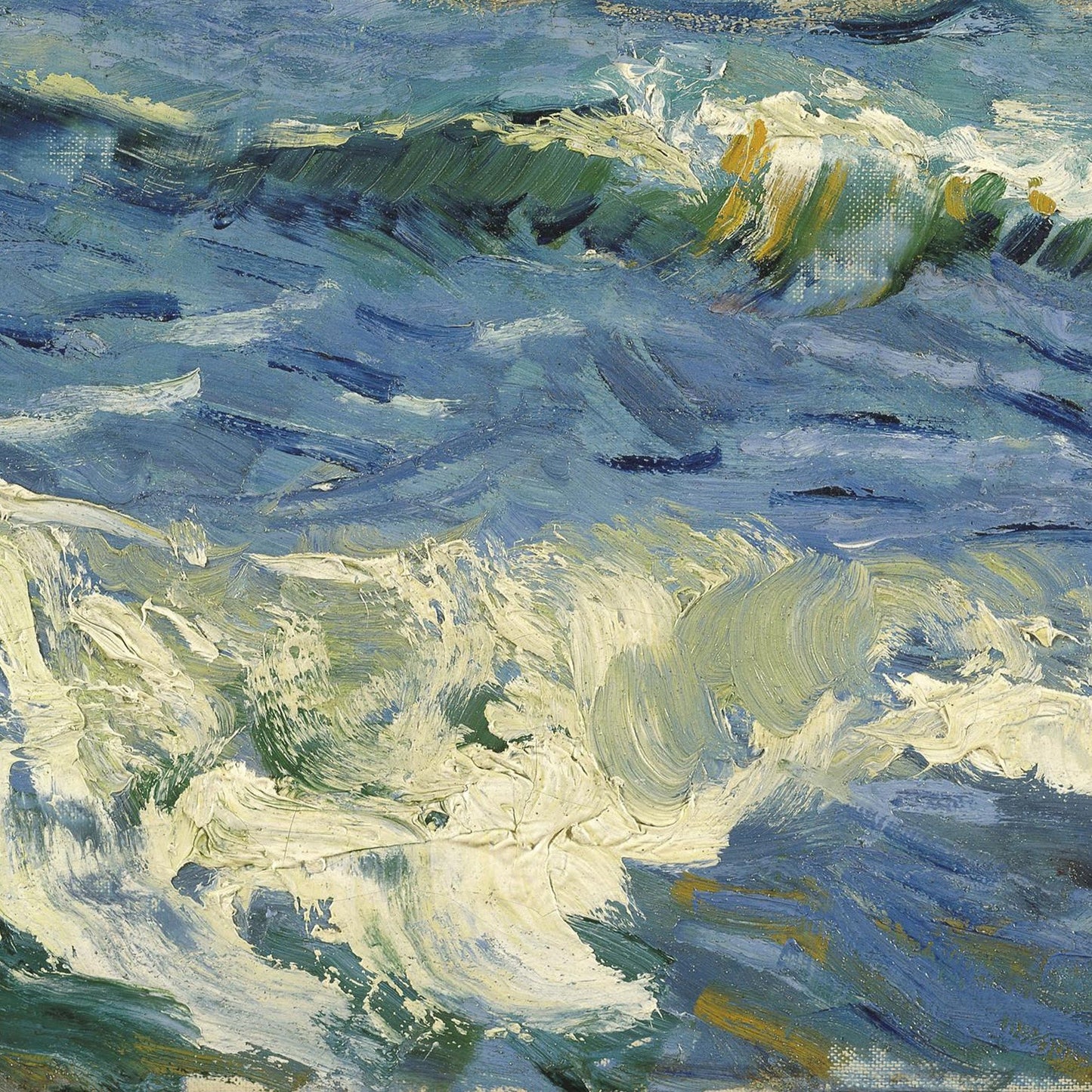 Seascape near Les Saintes Maries by Vincent Van Gogh, 3d Printed with texture and brush strokes looks like original oil painting.