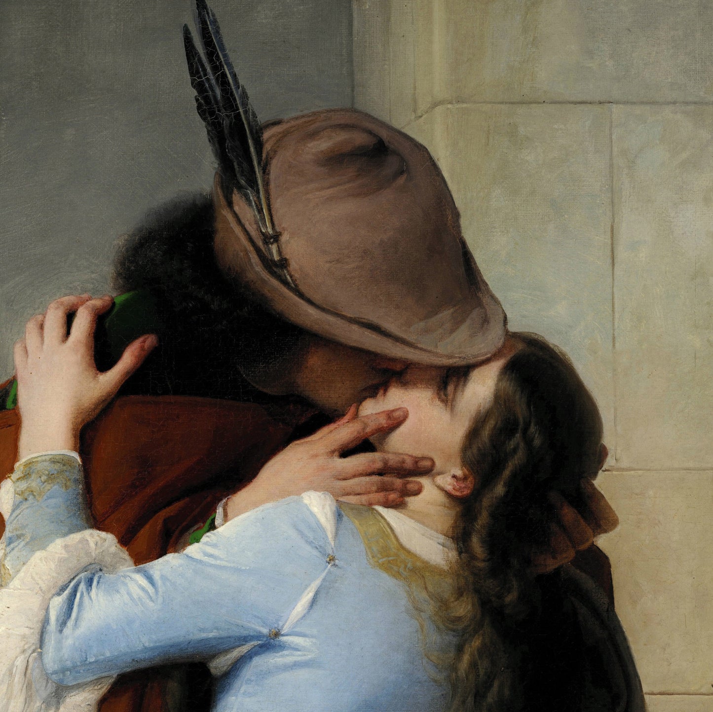 El Beso 3D Print: Francesco Hayez Textured Oil Painting Reproduction