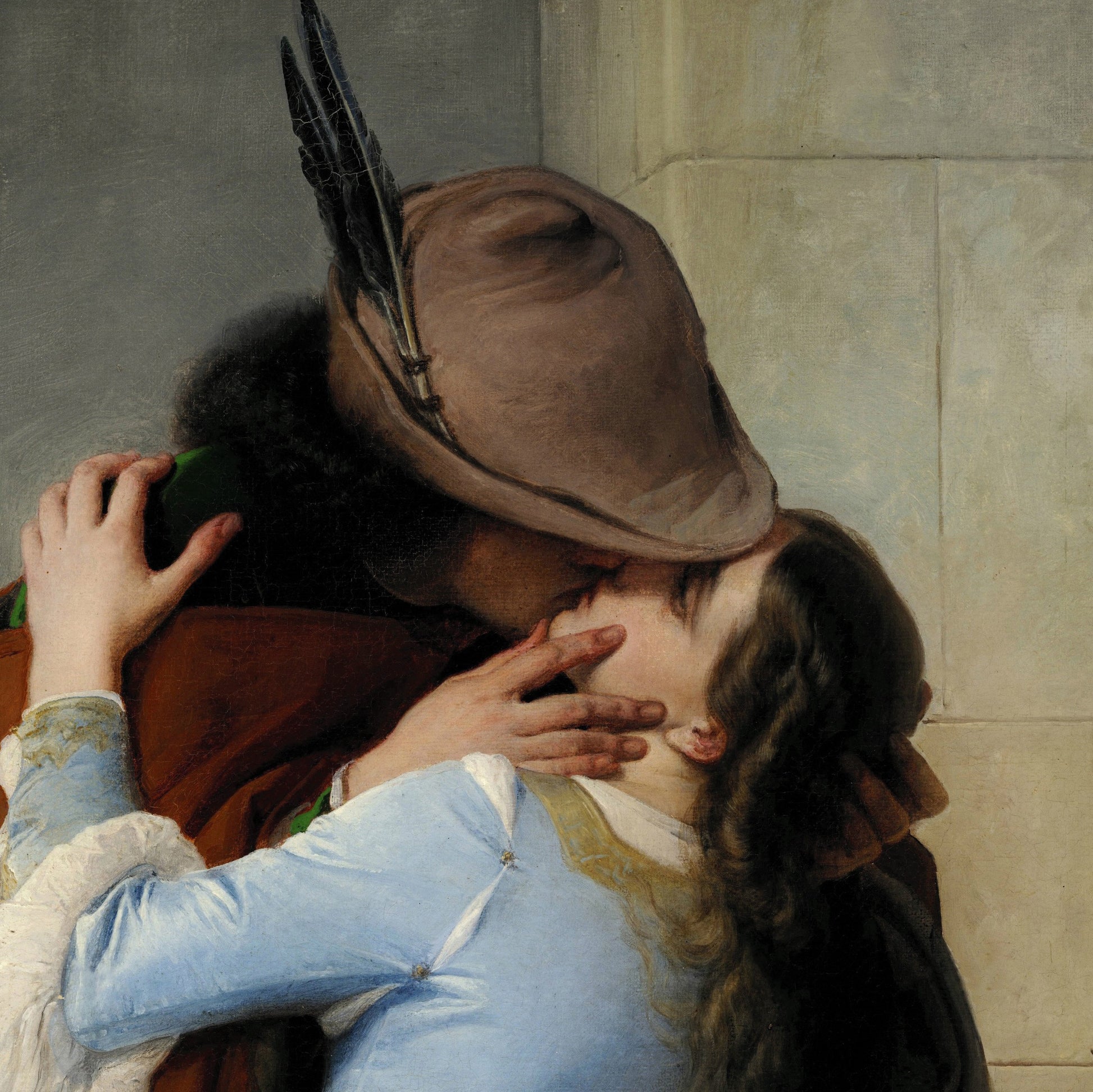 El Beso 3D Print: Francesco Hayez Textured Oil Painting Reproduction